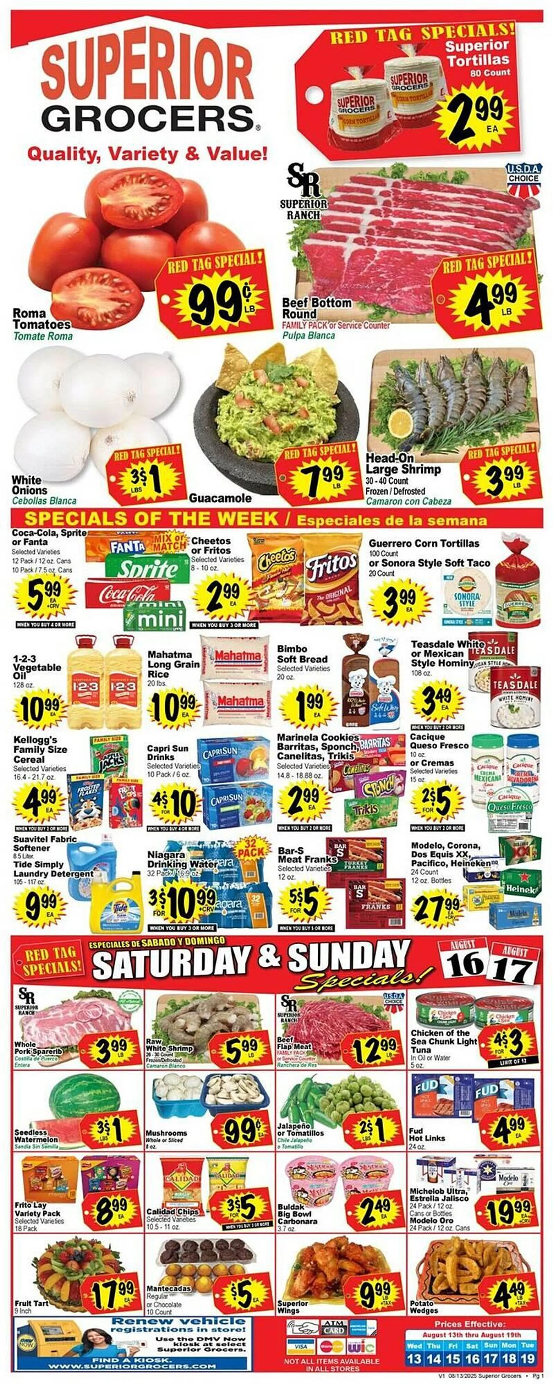 Weekly ad Superior Grocers Weekly Ad from August 13 to August 19 2025 - Page 1