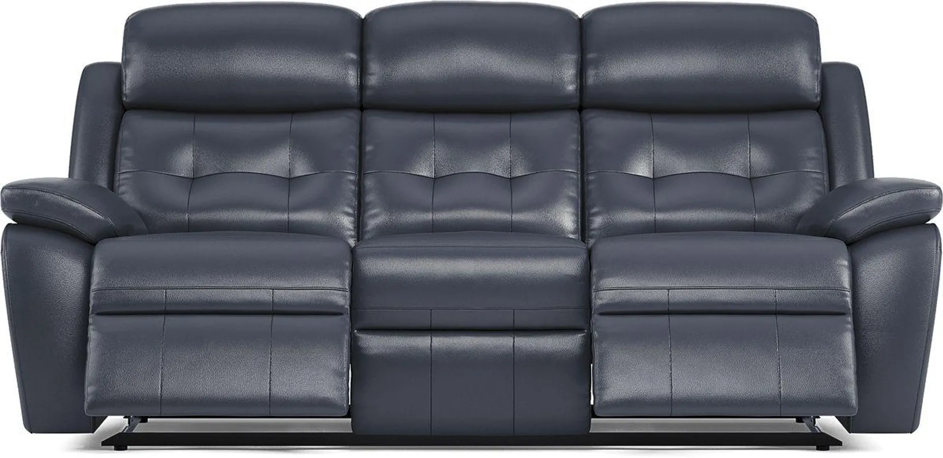 Antonin Blue Leather Non-Power Reclining Sofa