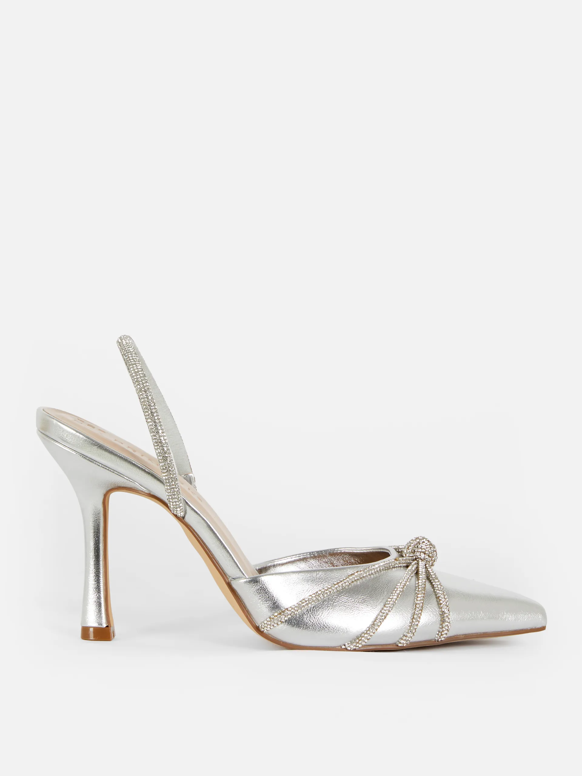 Slingback-Heels mit Ziersteinen und Riemchen