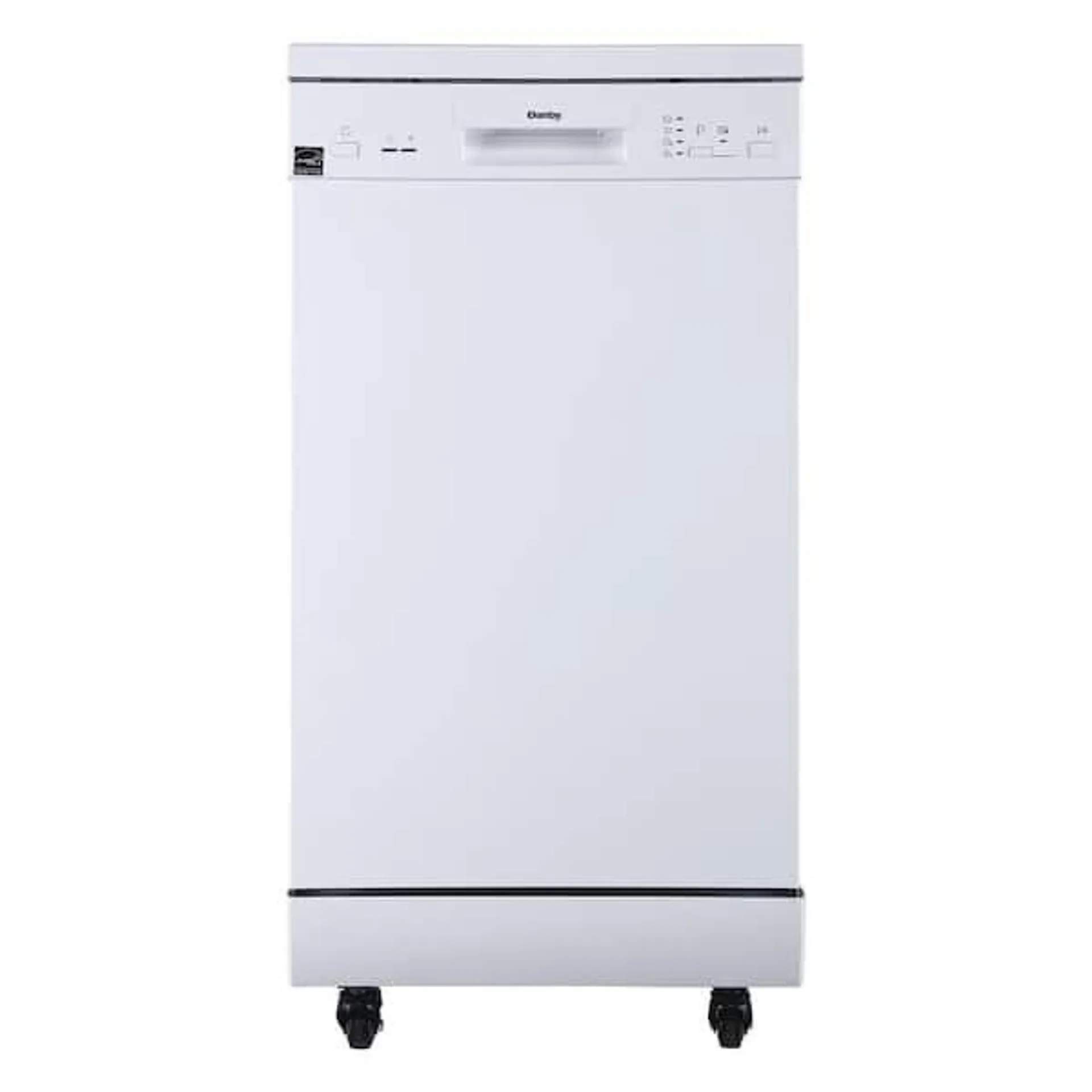 18 in. White Electronic Portable Dishwasher with 4-Cycles with 8-Place Settings Capacity