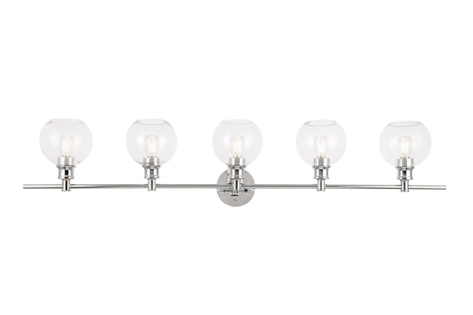 Collier 5 Light Chrome And Clear Glass Wall Sconce