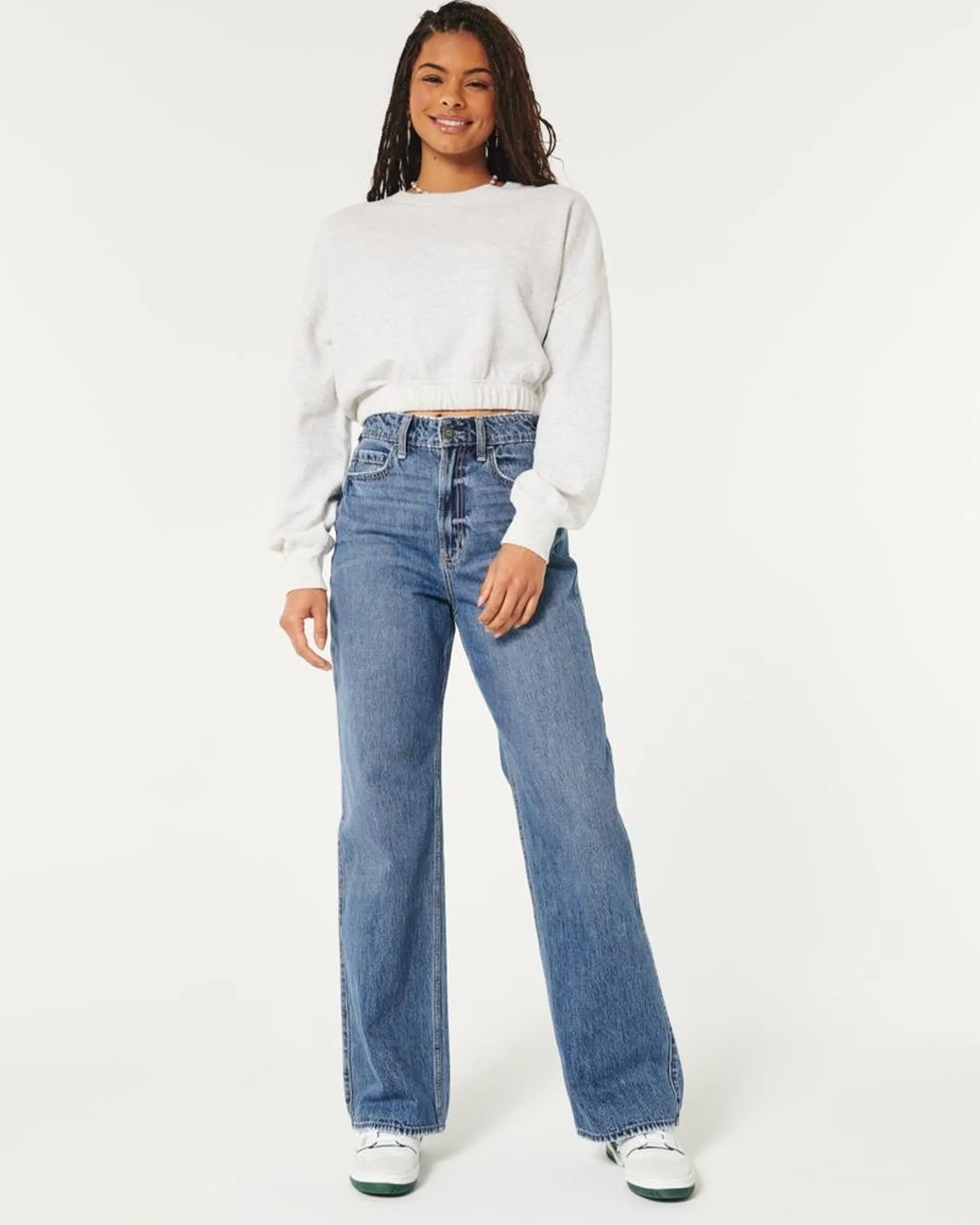 Ultra High-Rise Medium Wash Baggy Jeans