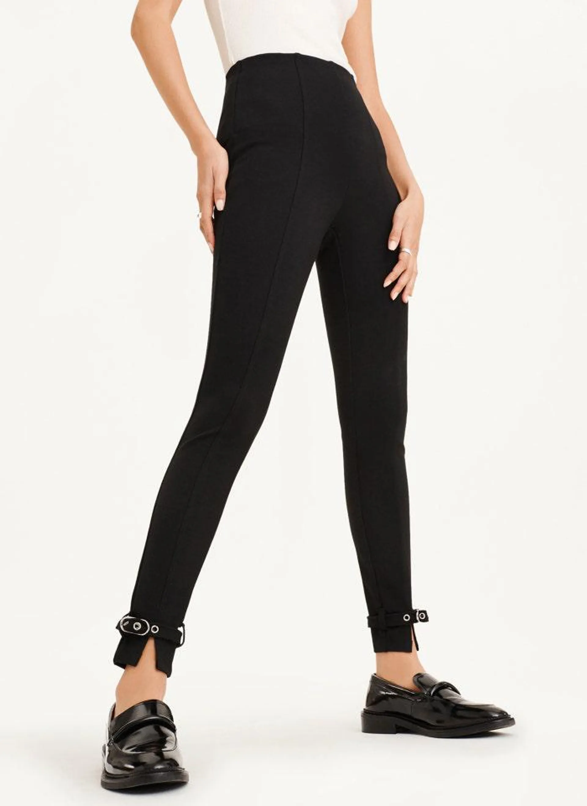 Front Seam Legging With Buckled Ankle