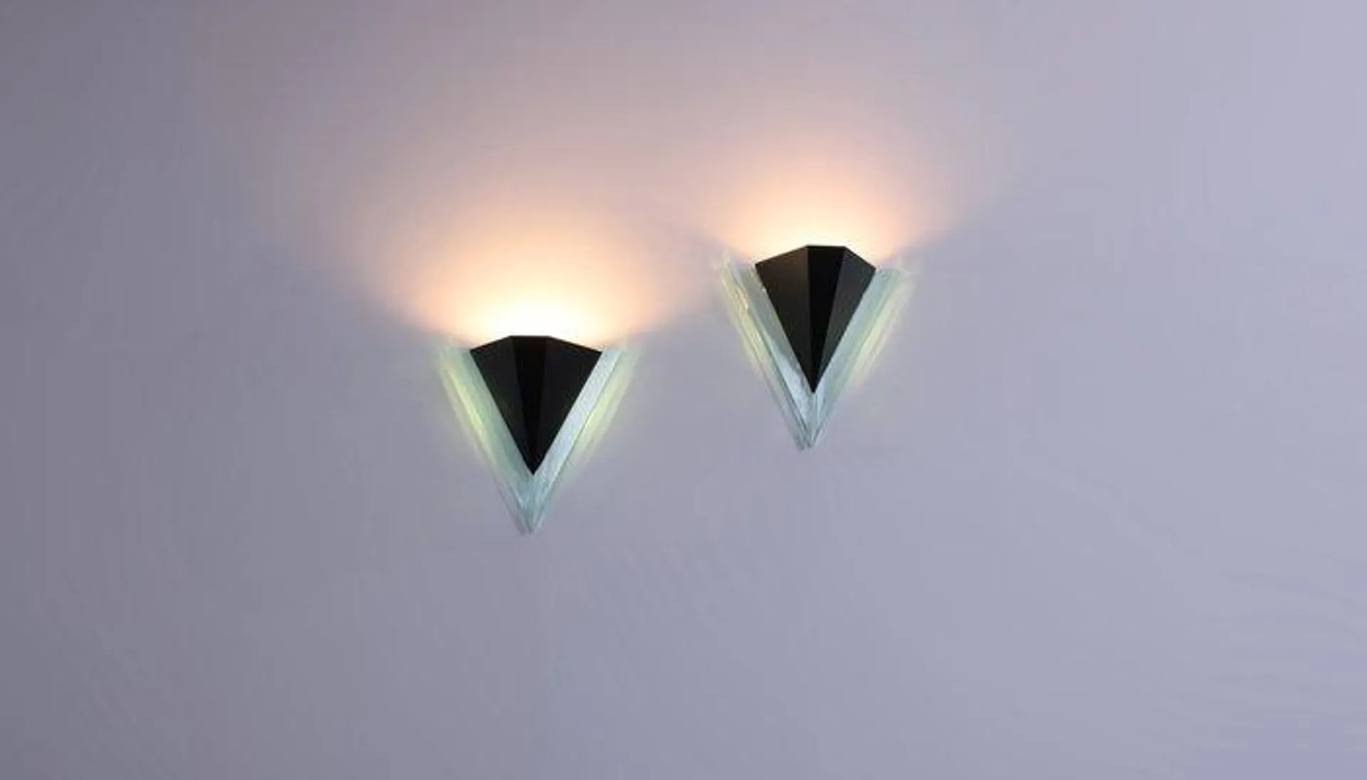 Black Metal and Acrylic Kite Sconces by J. J. M. Hoogervorst for Anvia, 1970s, Set of 2