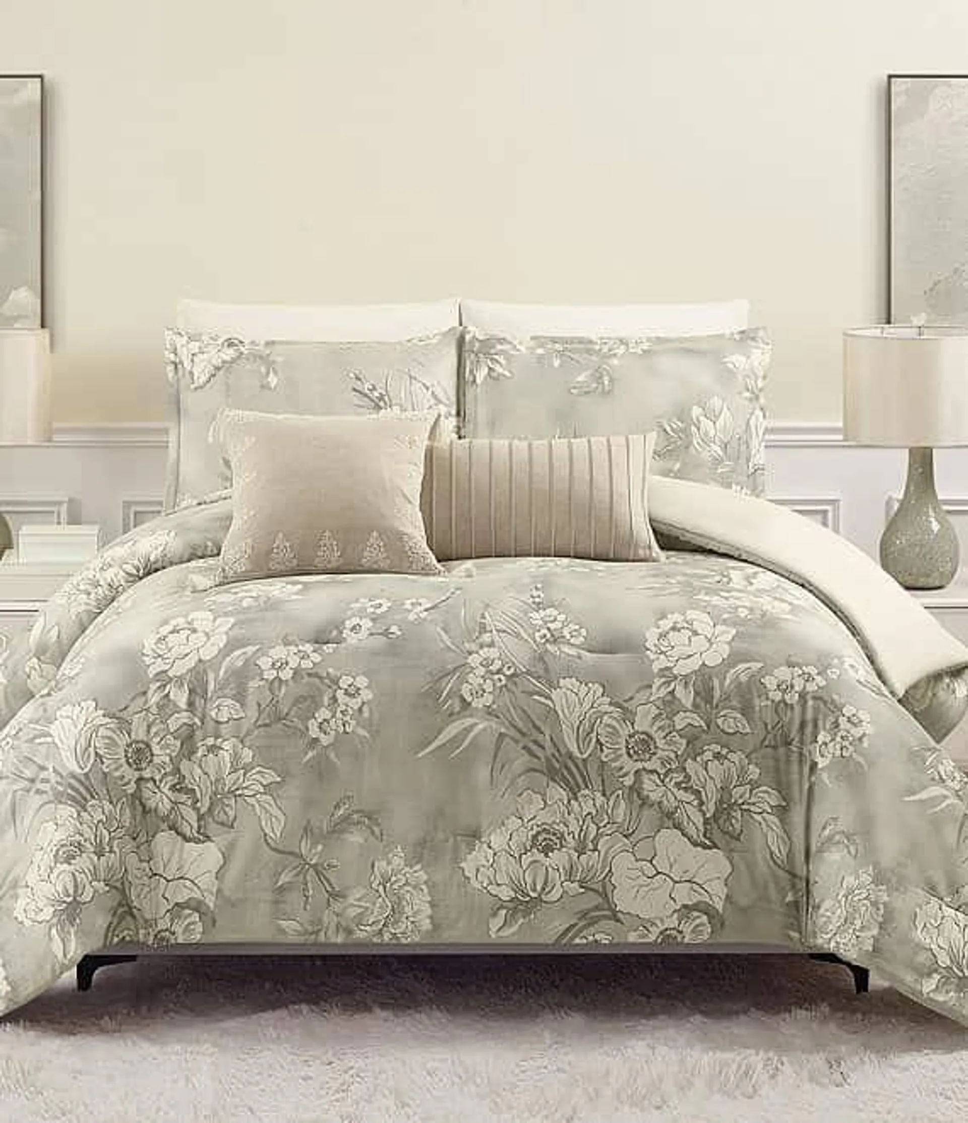 Neutral Floral Comforter Mini Set