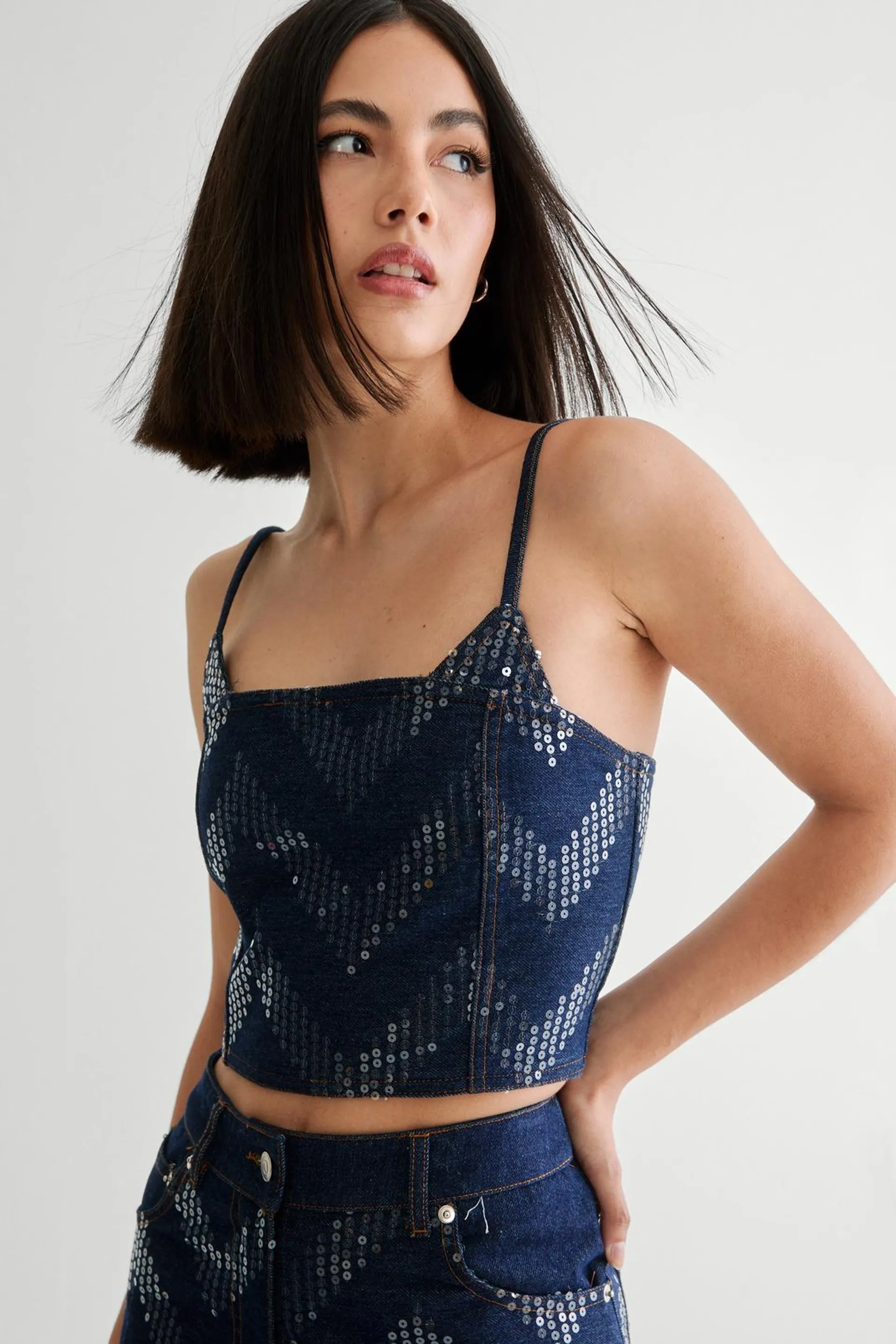 Zig Zag Sequin Bralet