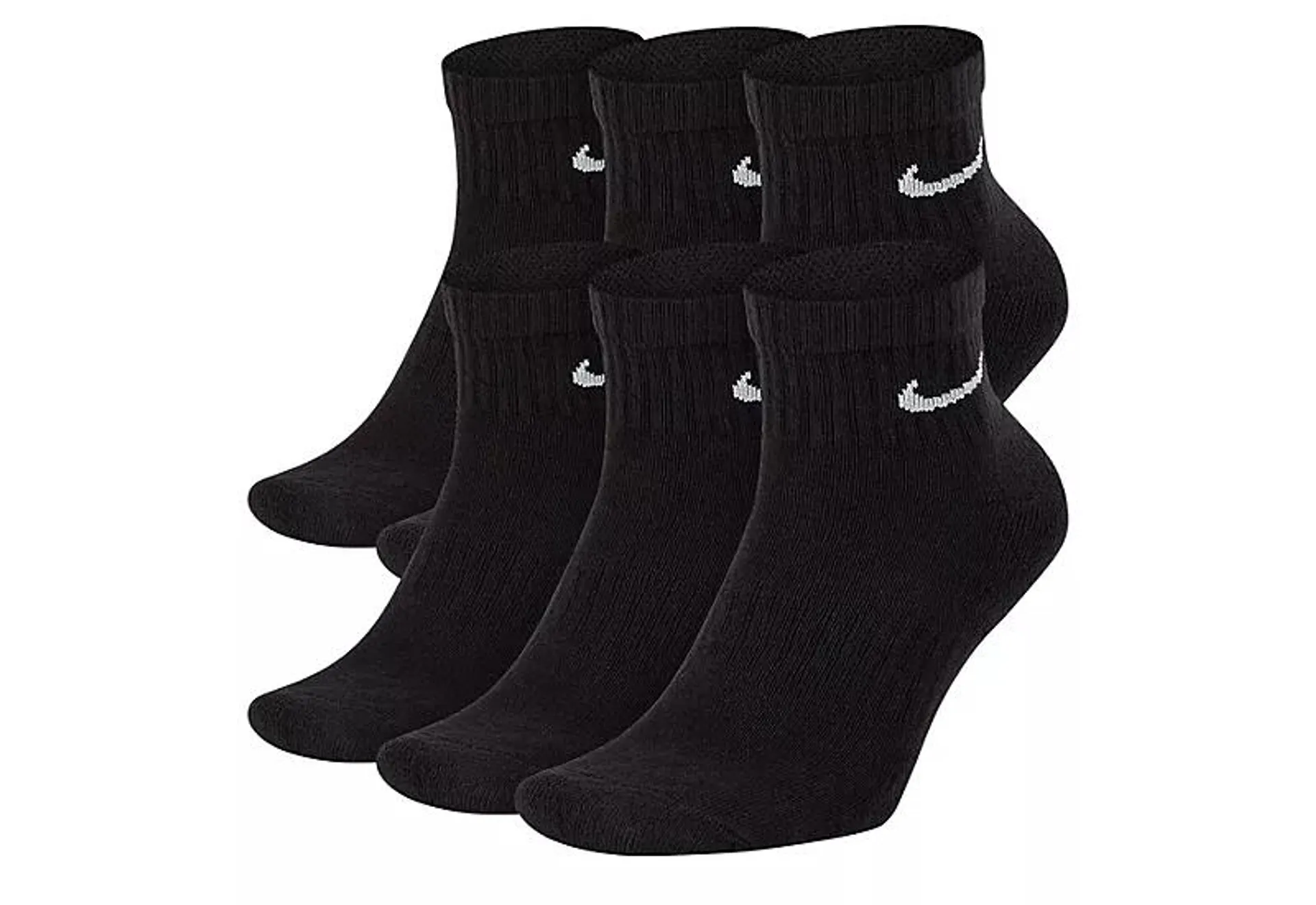 Nike Mens Everyday Cushioned Quarter Socks 6 Pairs - Black