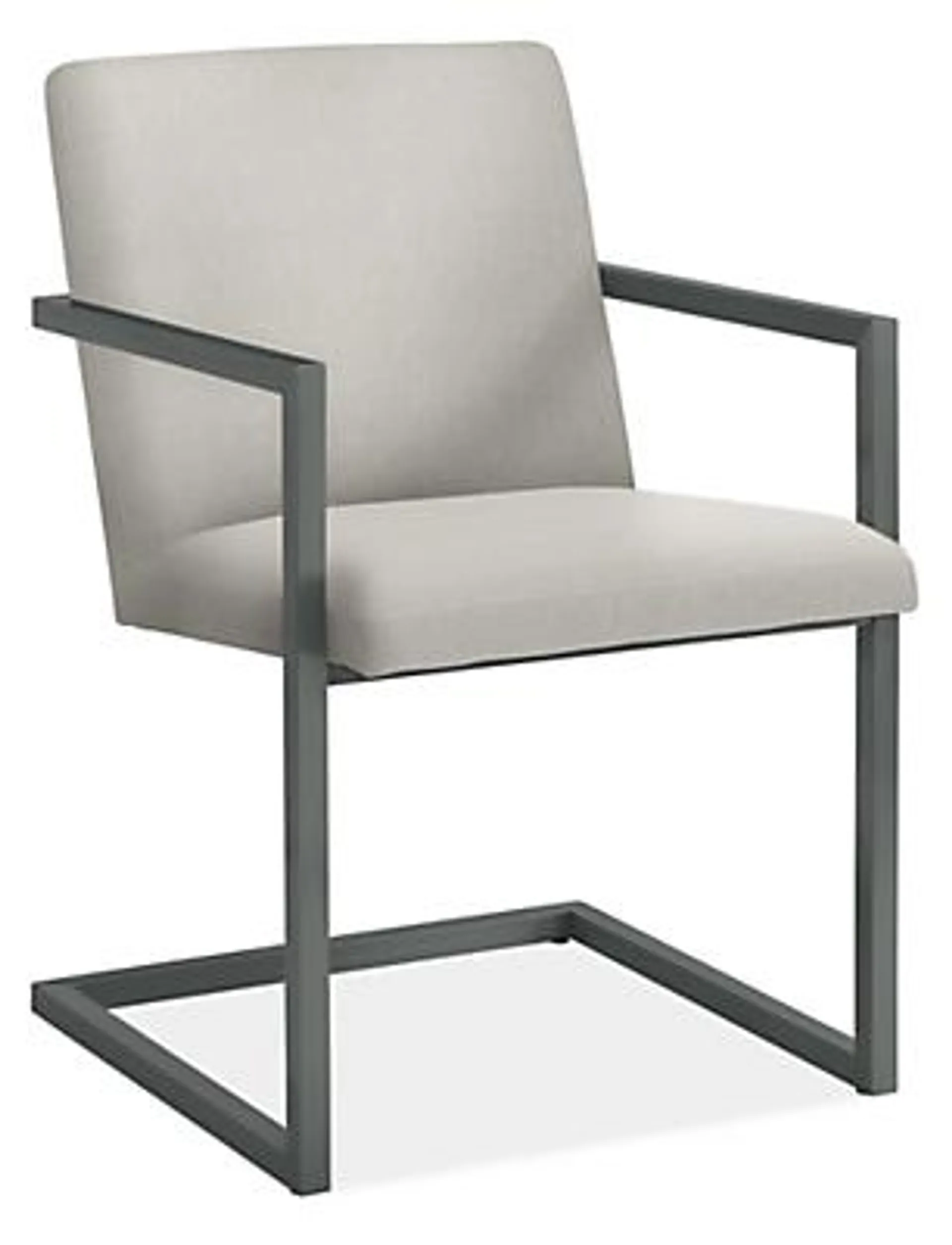 Finn Arm Chair in Mist Grey with Graphite Frame