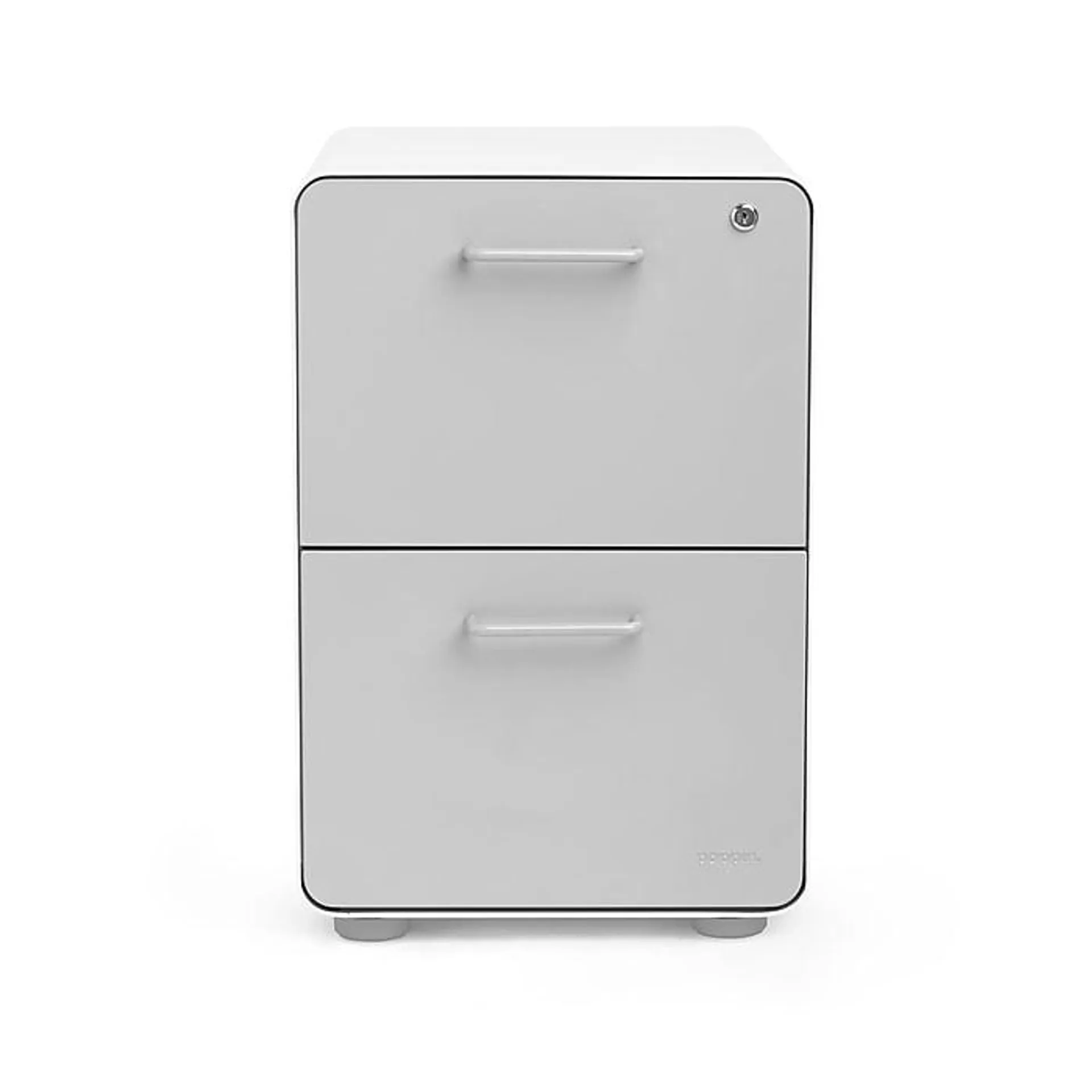 Stow 2-Drawer File Cabinet, White & Light Gray (101834)