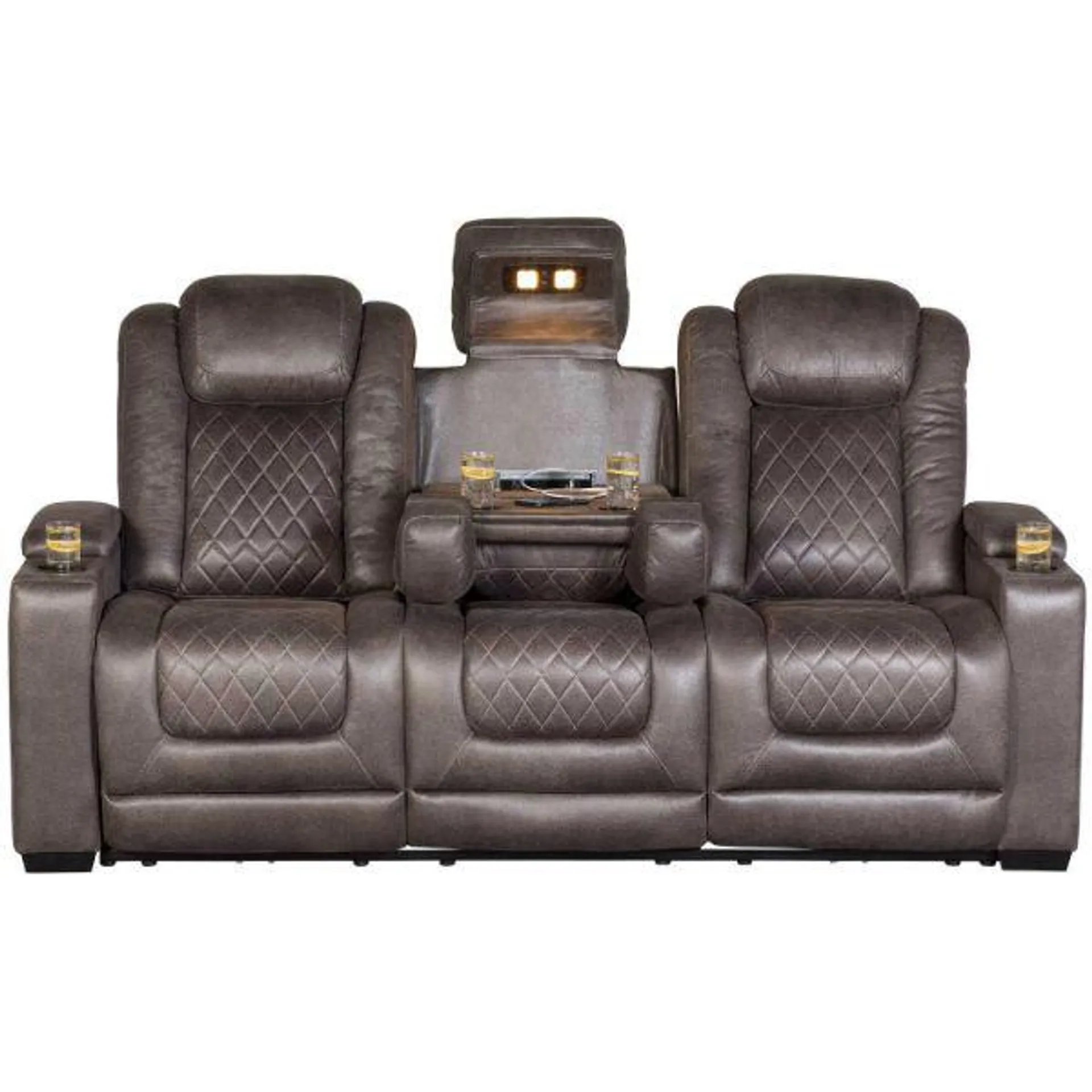 HyllMont Dual Power Reclining Sofa with Drop Down