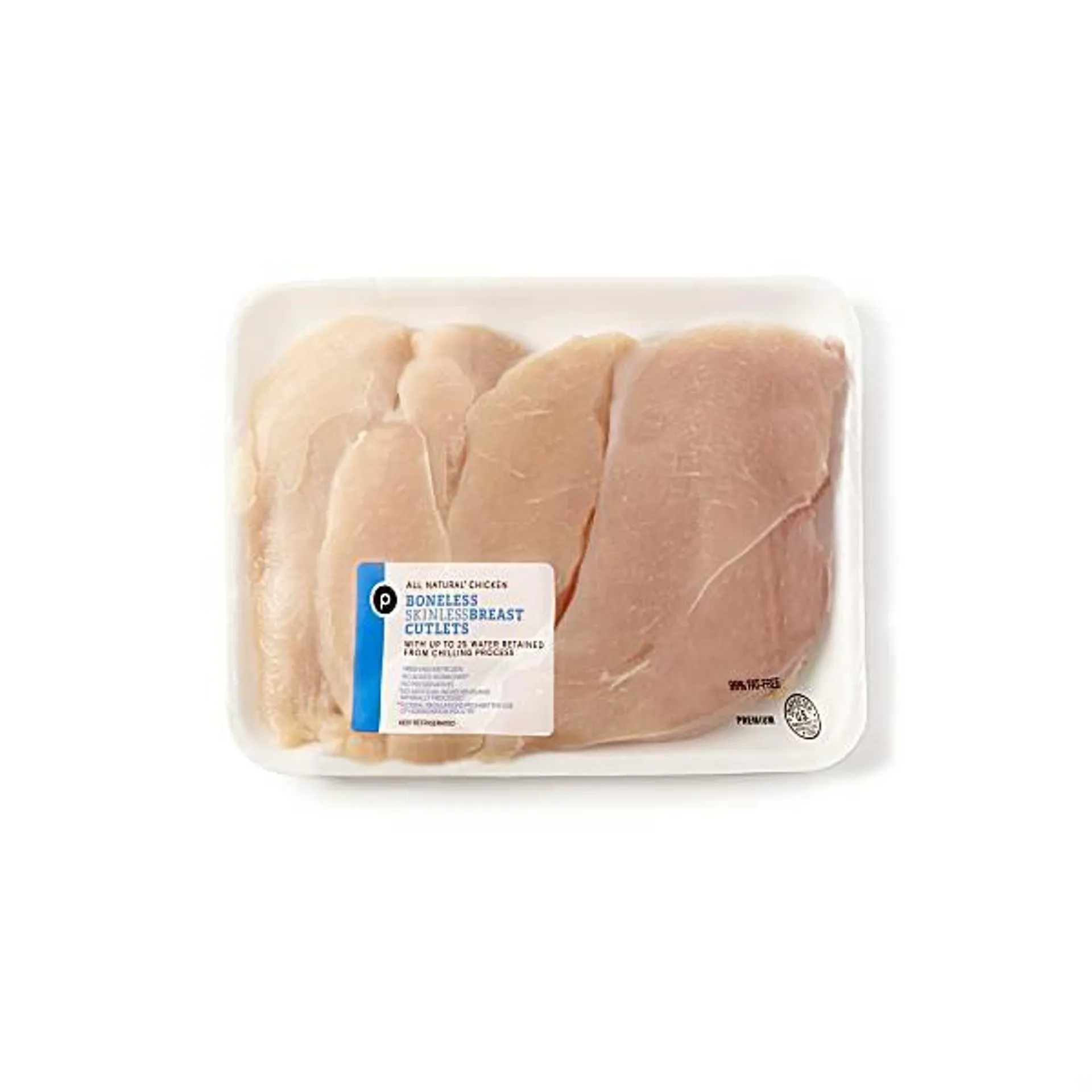 Publix Chicken Cutlets, 99% Fat Free, Vegetable Fed