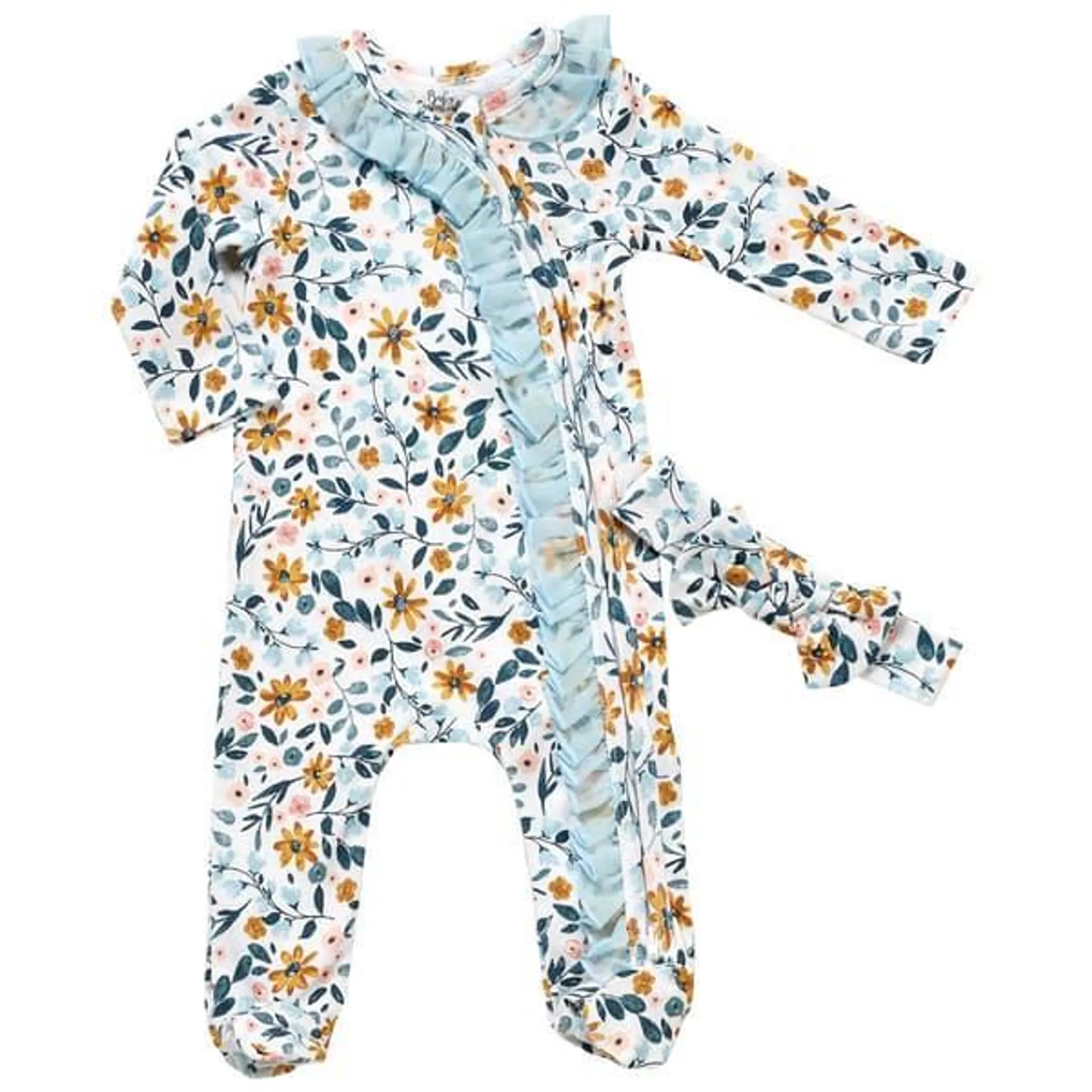 Baby Girl (NB-9M) Baby Essentials® Floral Footie & Headband