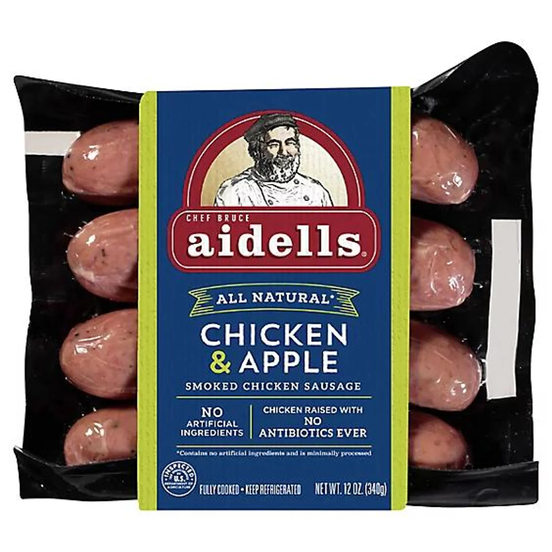 Aidells Chicken & Apple Smoked Chicken Sausage Links 4 Count - 12 Oz