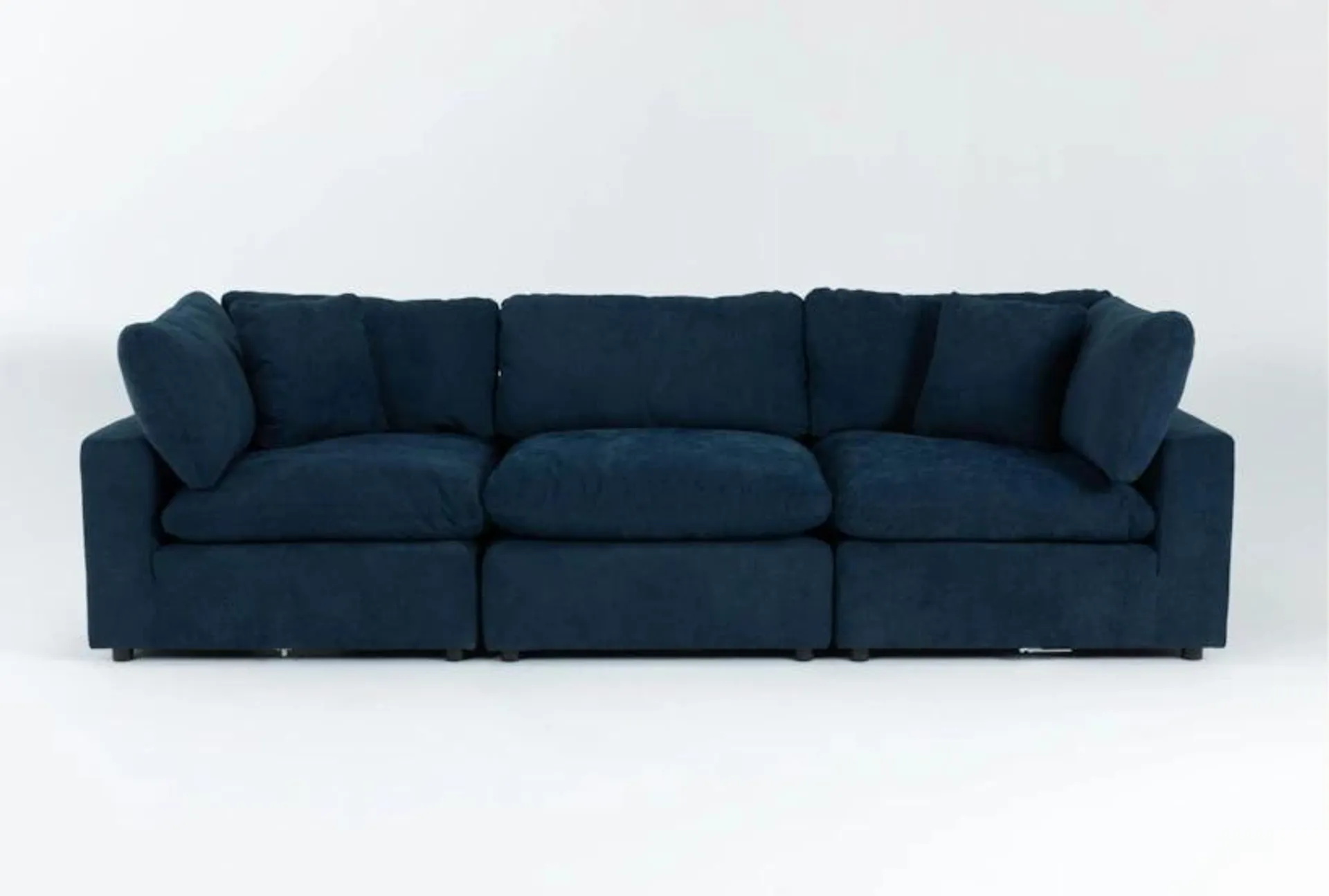 Zone Blue Fabric 3 Piece Modular Sofa