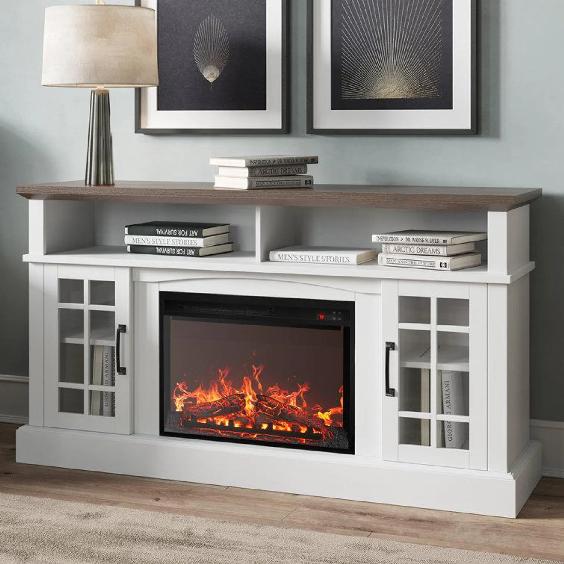 Kehaulani 65" Media Console TV Stands with Electric Fireplace