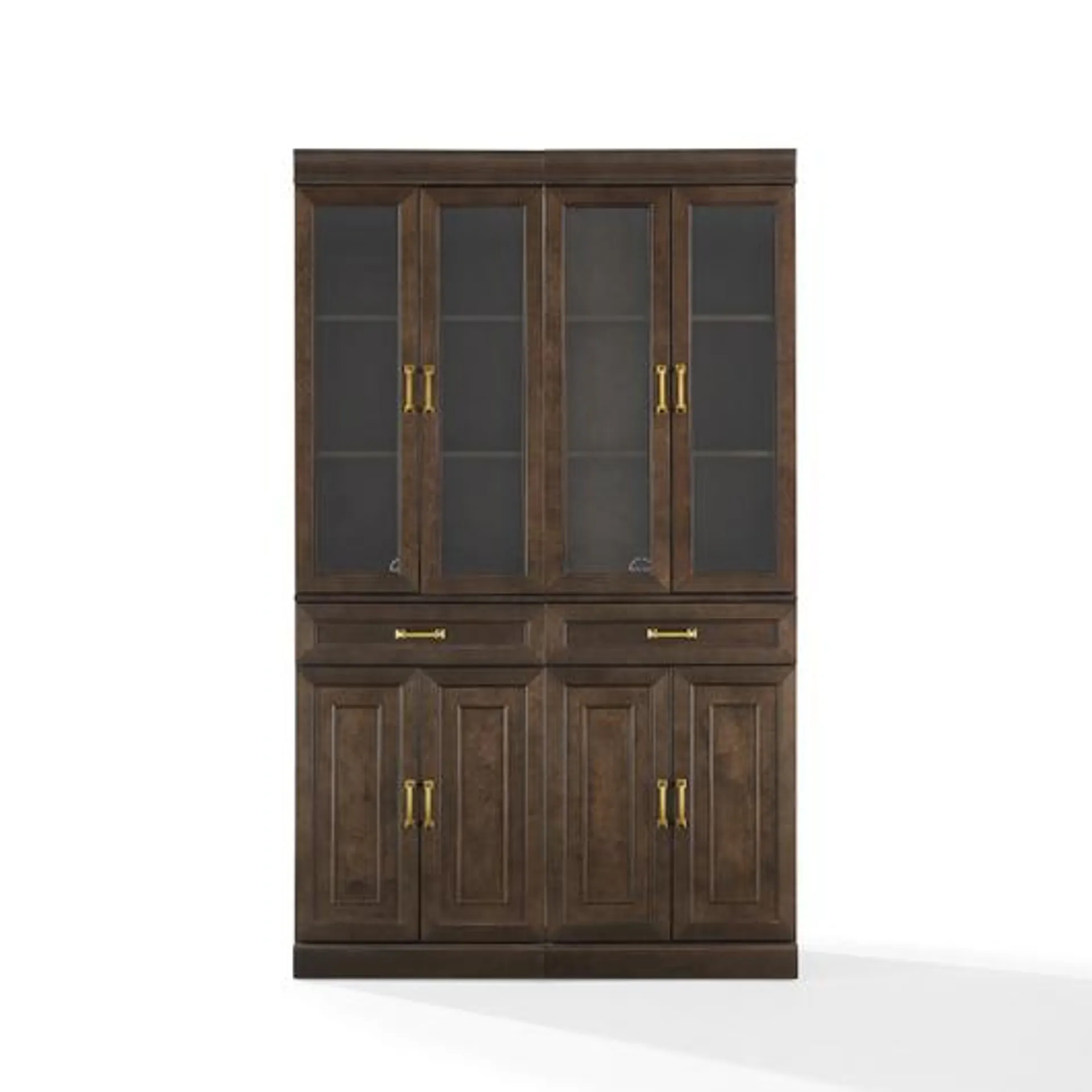 Stanton 2pc Glass Door Kitchen Storage Pantry Cabinet Set