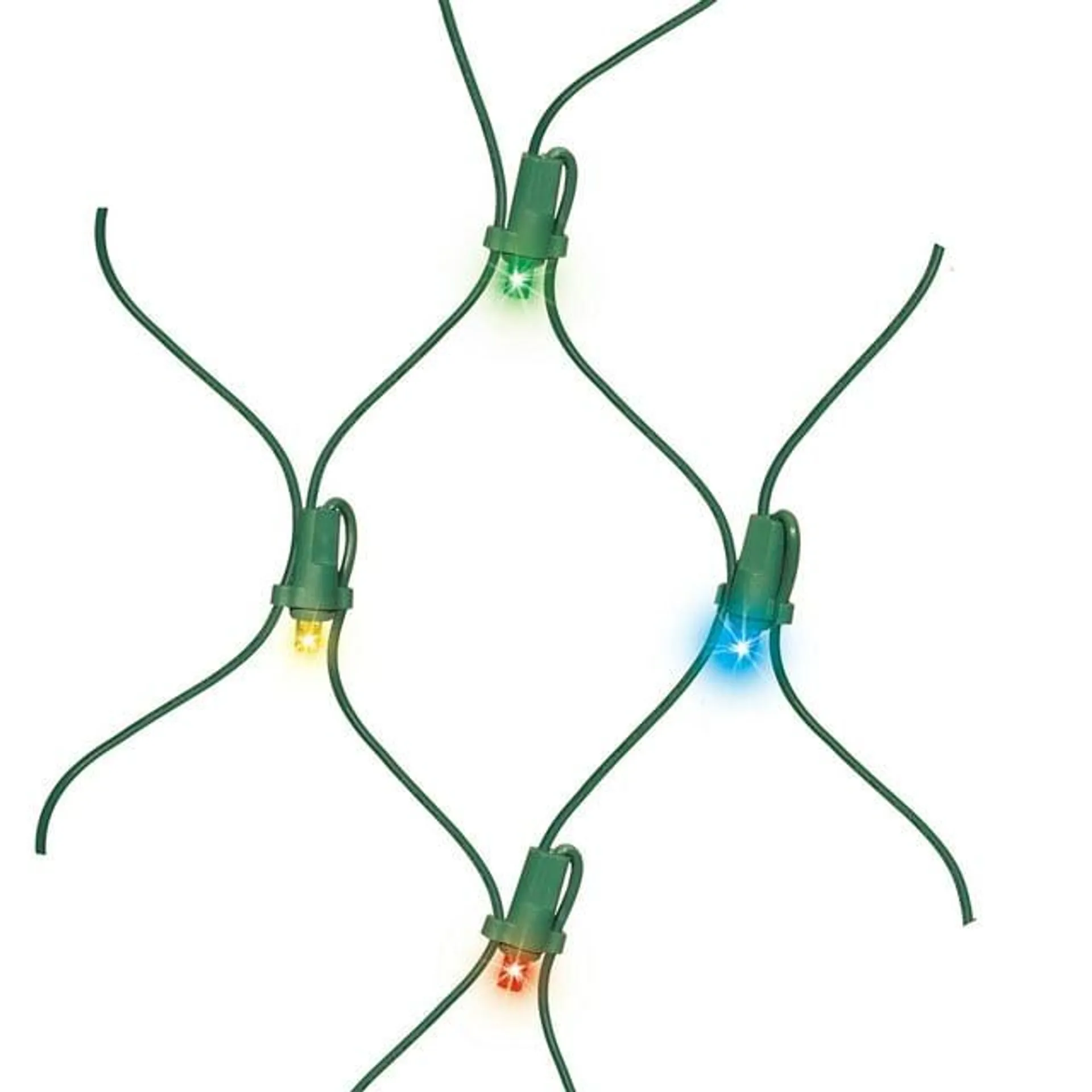 150-Count Multicolor LED Net Christmas Lights with Green Wire, 24 Sq. Ft., Holiday Time