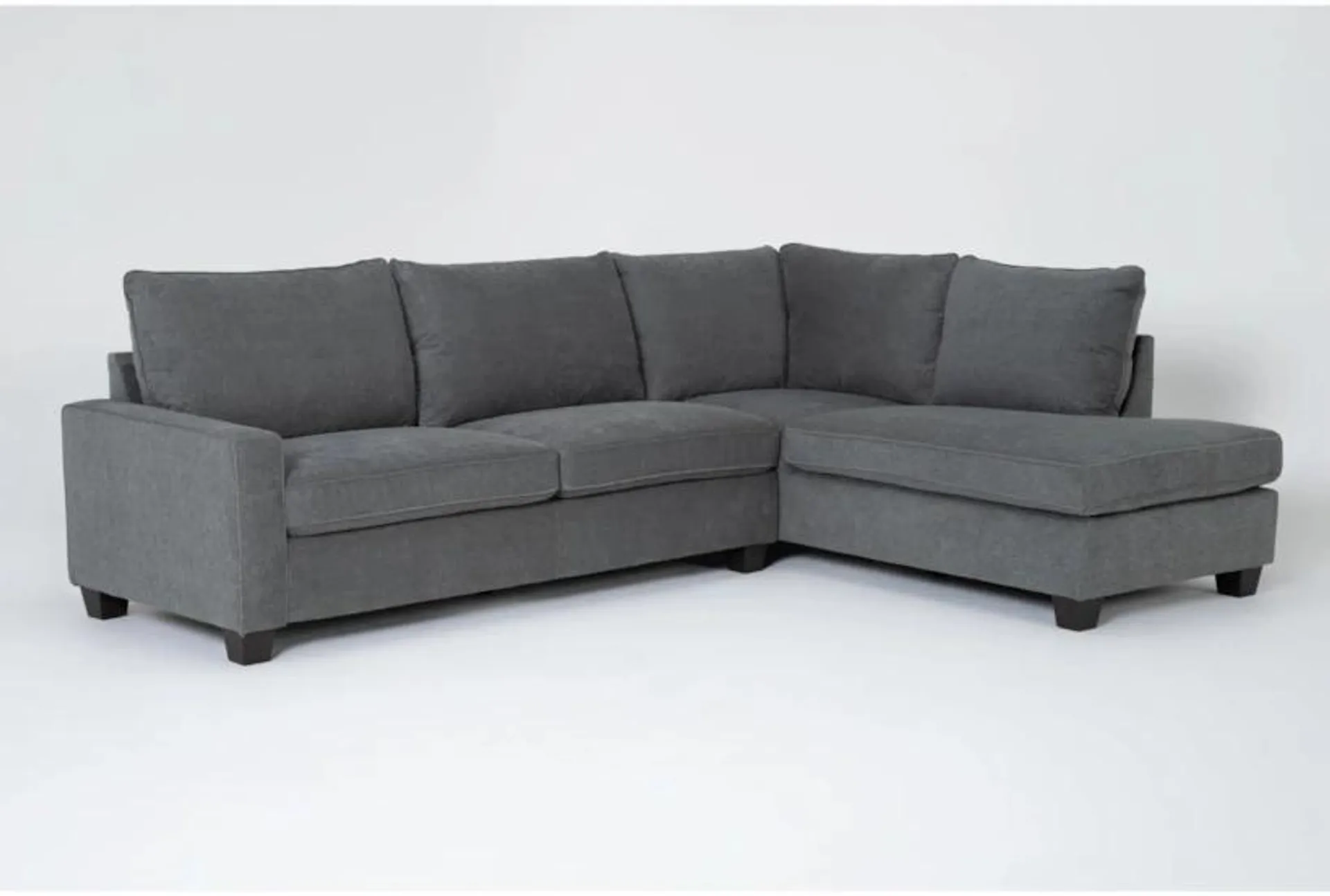 Reid Grey Fabric 109" 2 Piece L-Shaped Sectional with Right Arm Facing Corner Chaise