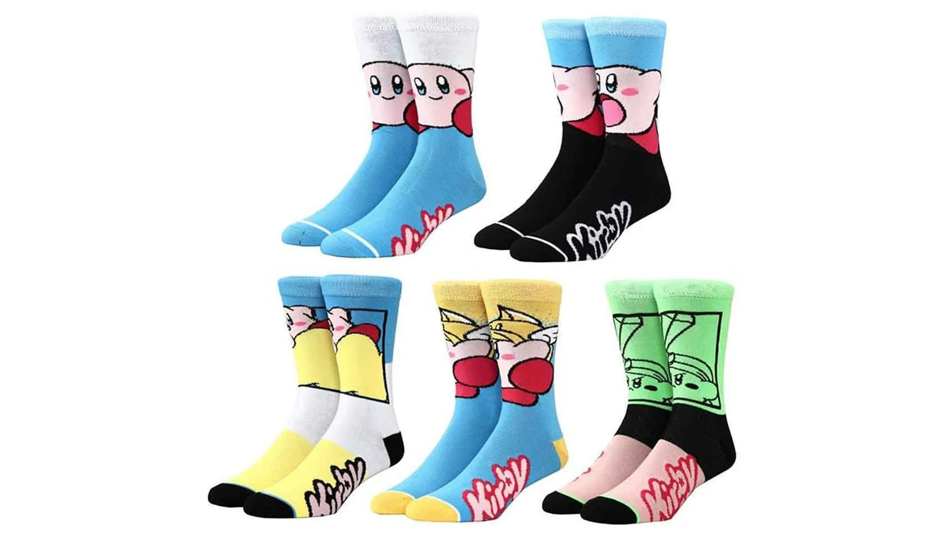 Kirby Characters Crew Socks - 5 Pair