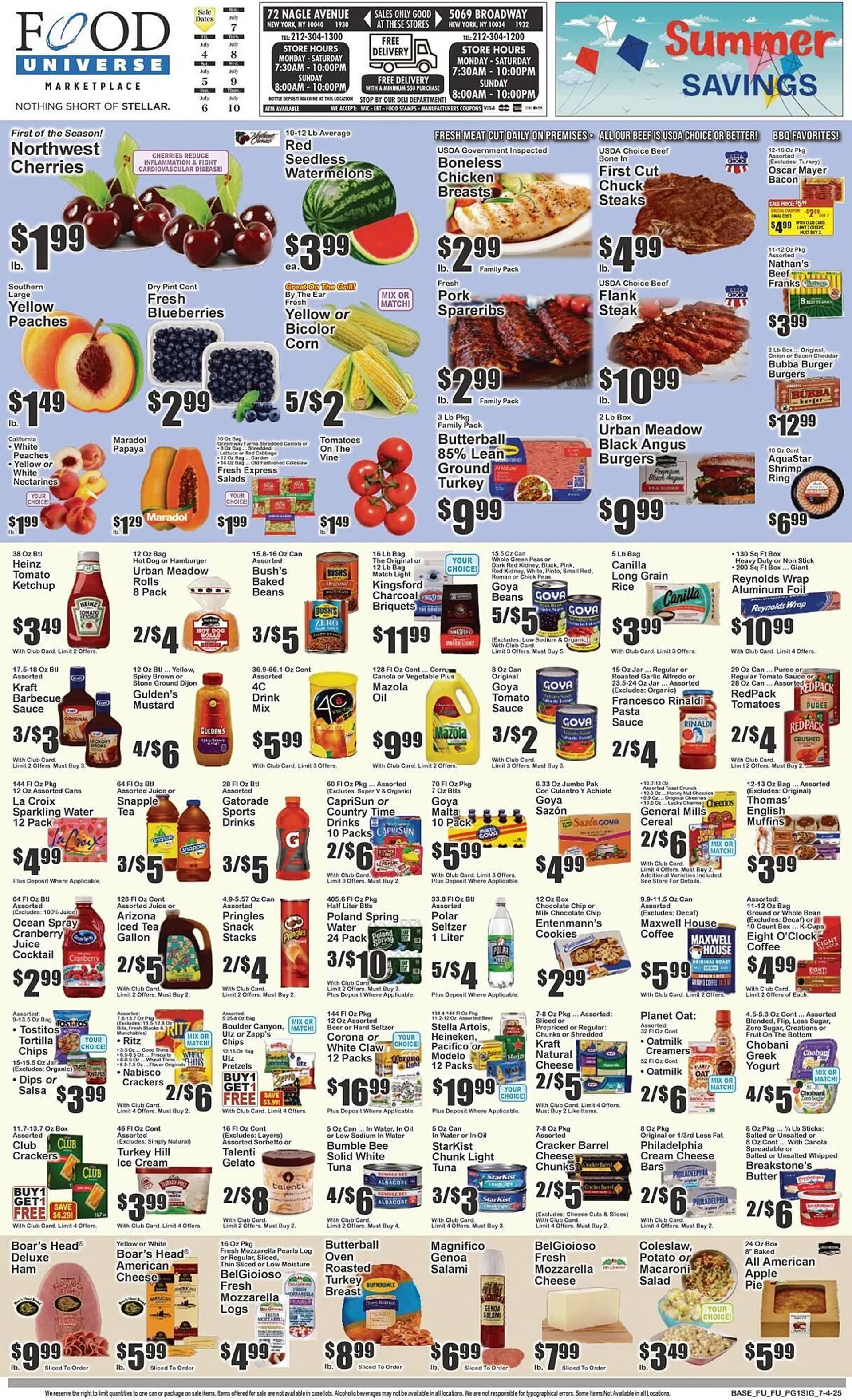Weekly ad Food Universe Weekly Ad from July 4 to July 10 2025 - Page 1