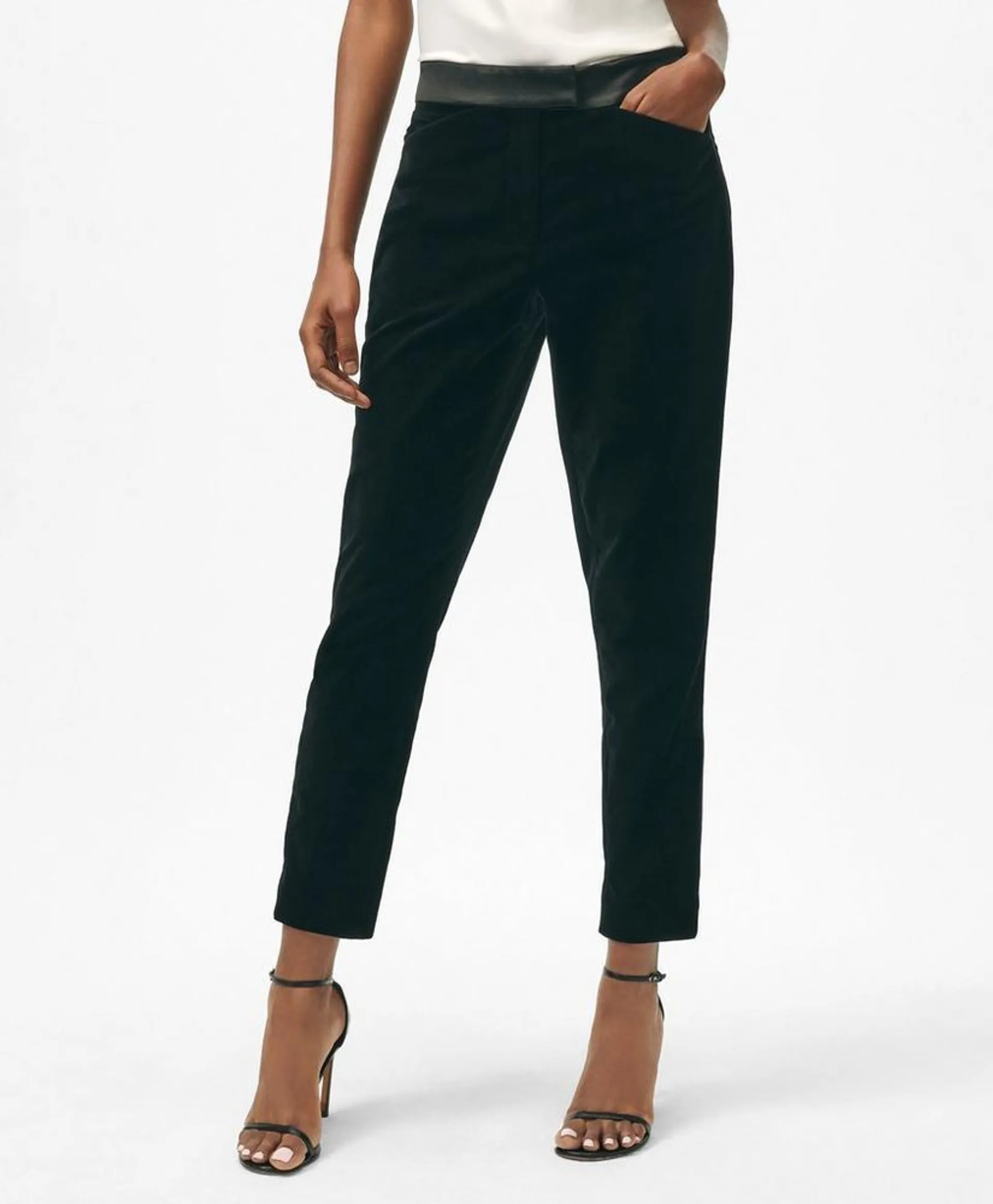 Slim Tuxedo Pants in Velvet