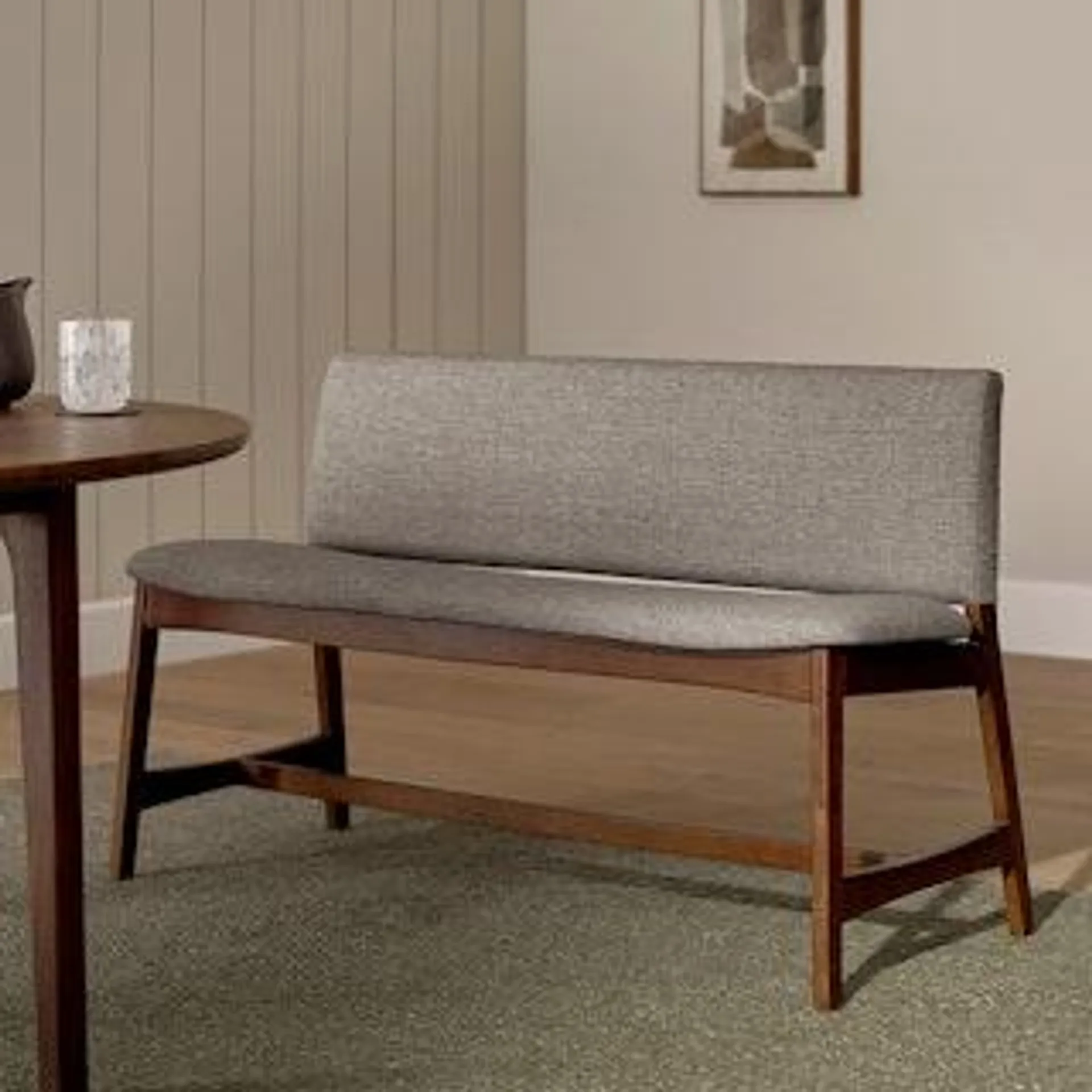 Nosh 51.5" Bench - Walnut and Quarry Gray