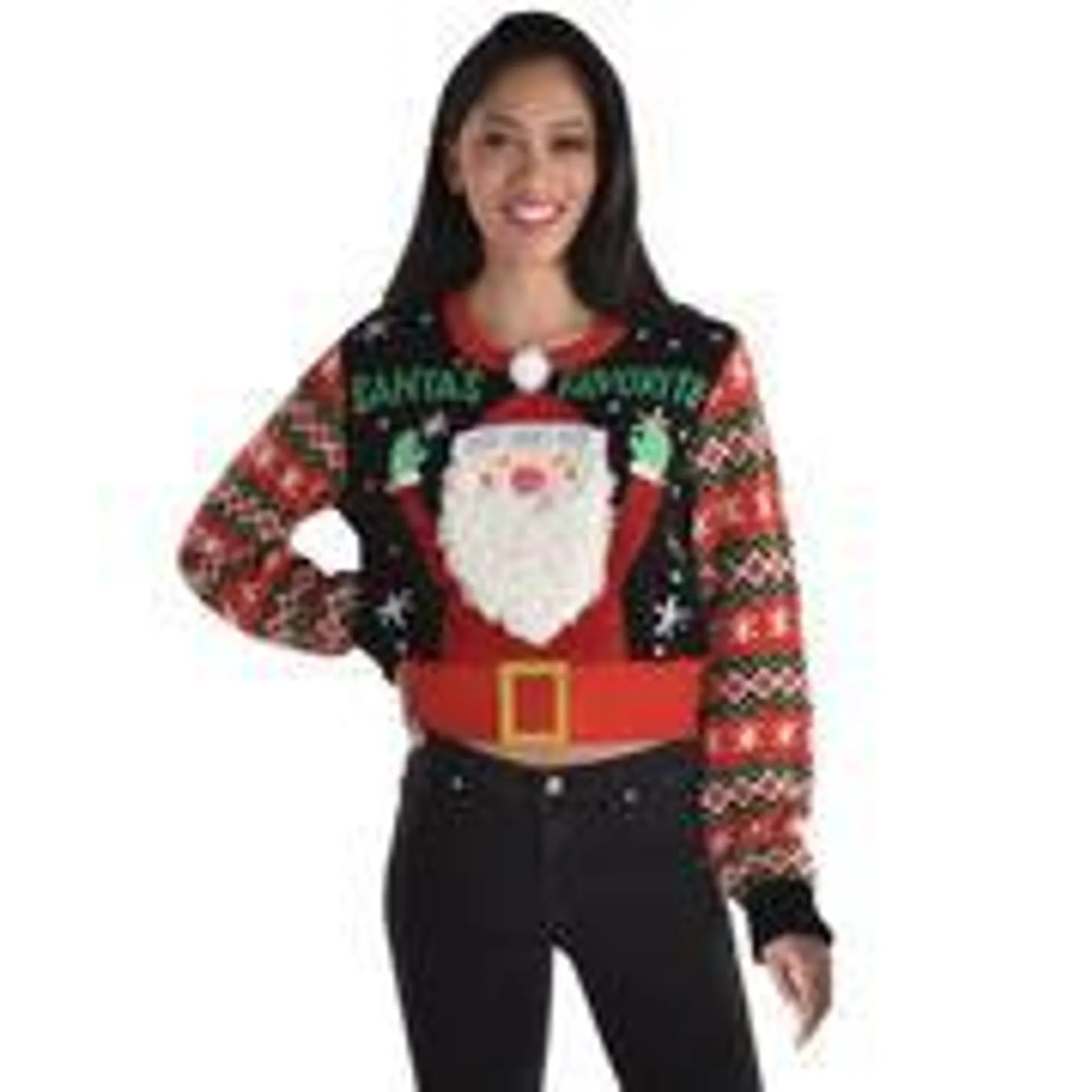 Adult Santa's Favorite Cropped Ugly Christmas Sweater