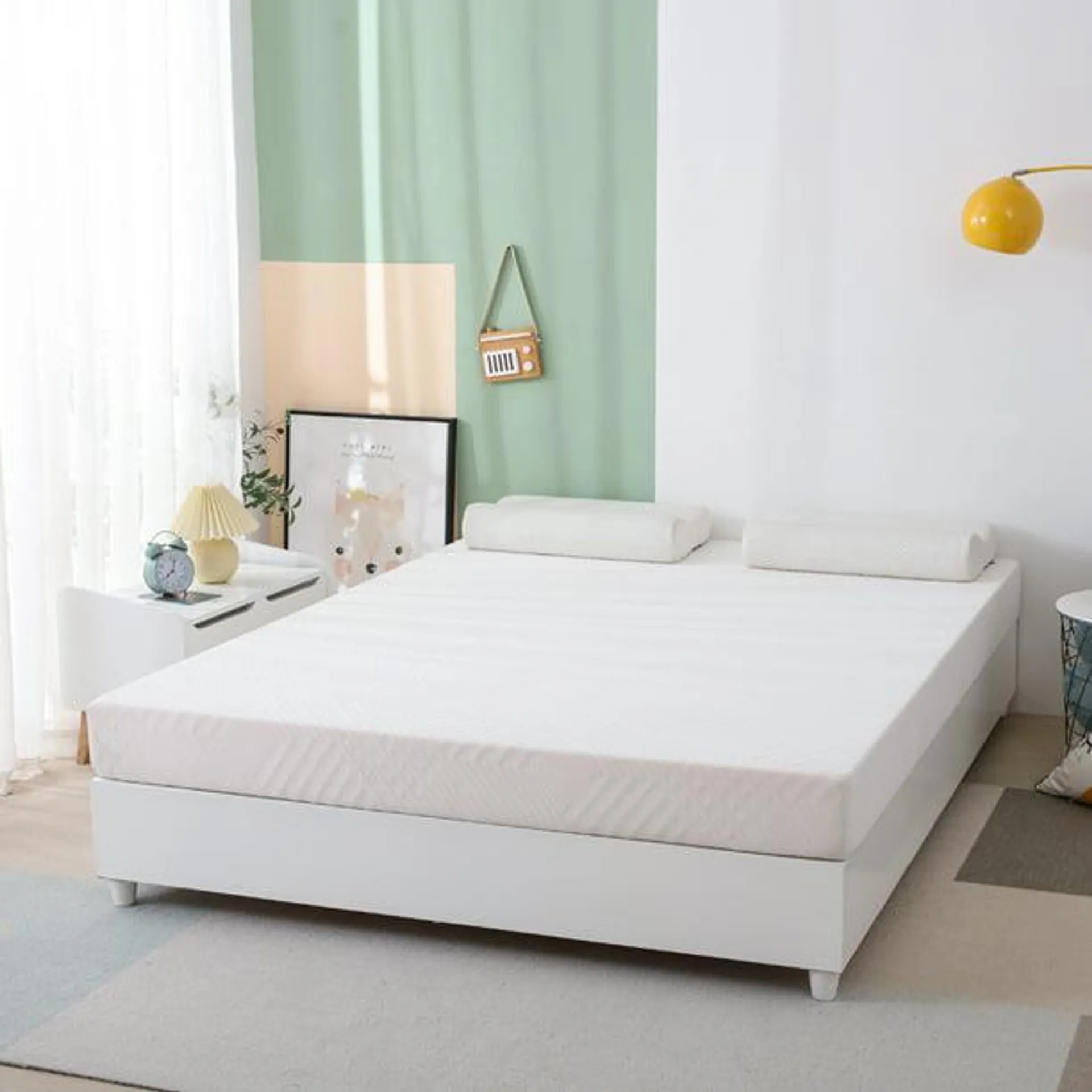 Twin Size Mattress, 6 inch Bed in a Box, Memory Foam Mattress, White