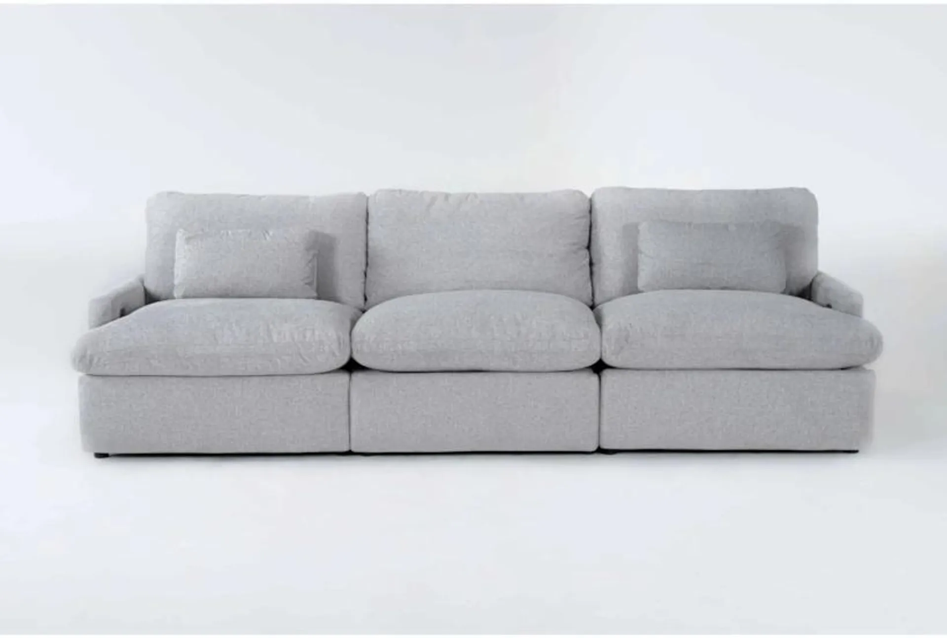 Jolene Silver Grey 122" 3 Piece Power Reclining Modular Sofa with USB