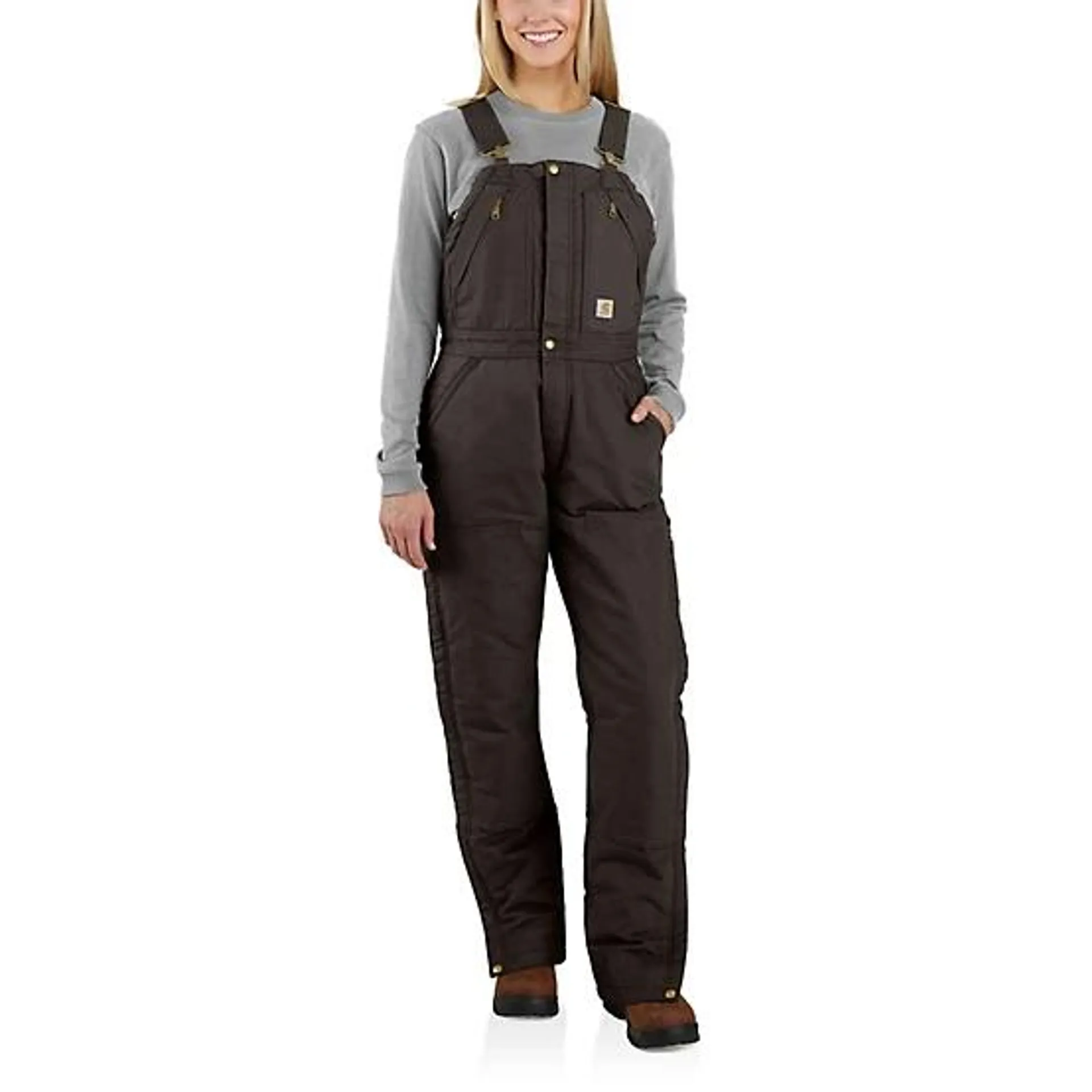 Women's Loose Fit Washed Duck Insulated Biberalls