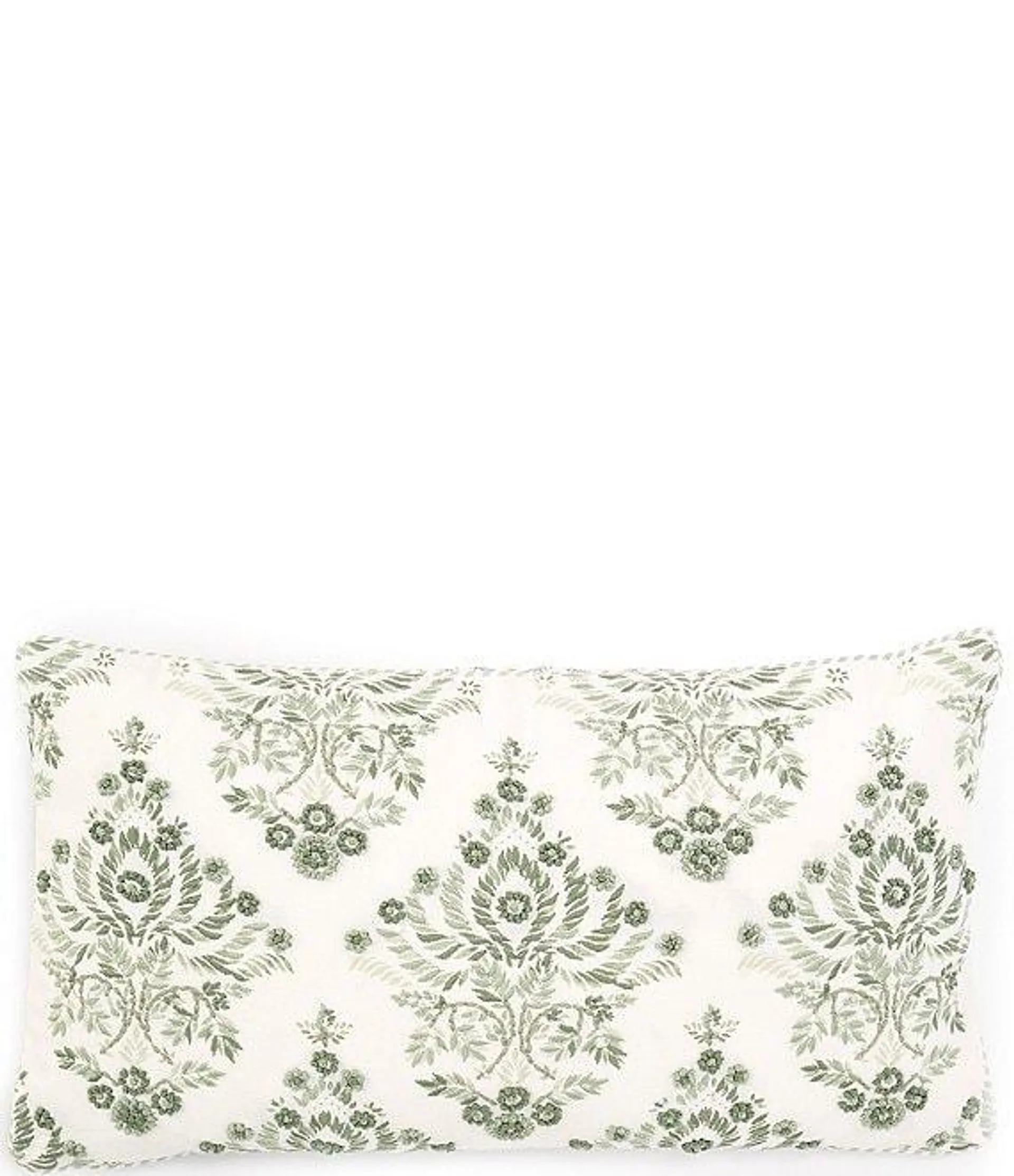 Reversible Medallion & Trellis Block Print Lumbar Pillow