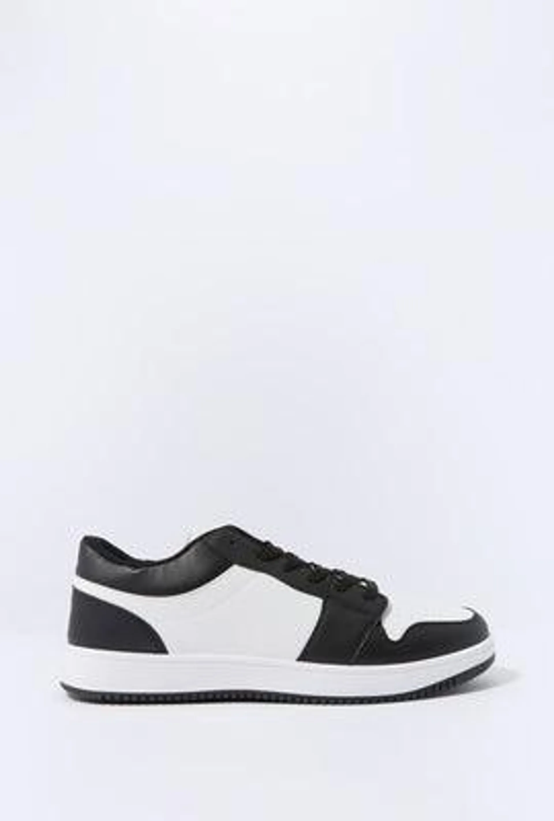 Faux Leather Colourblock Low Top Sneaker