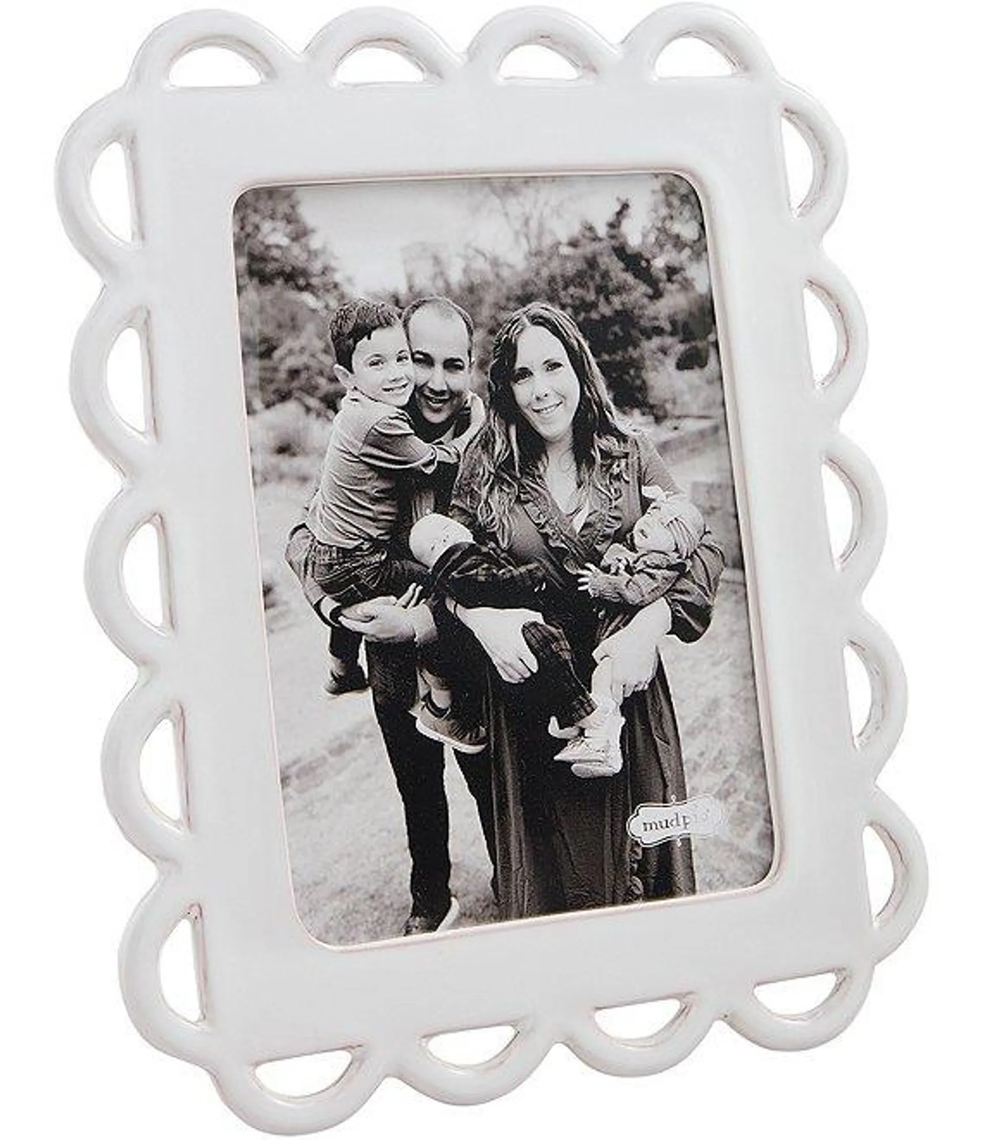 Happy Everything Ceramic Scalloped Glazed Picture Frame