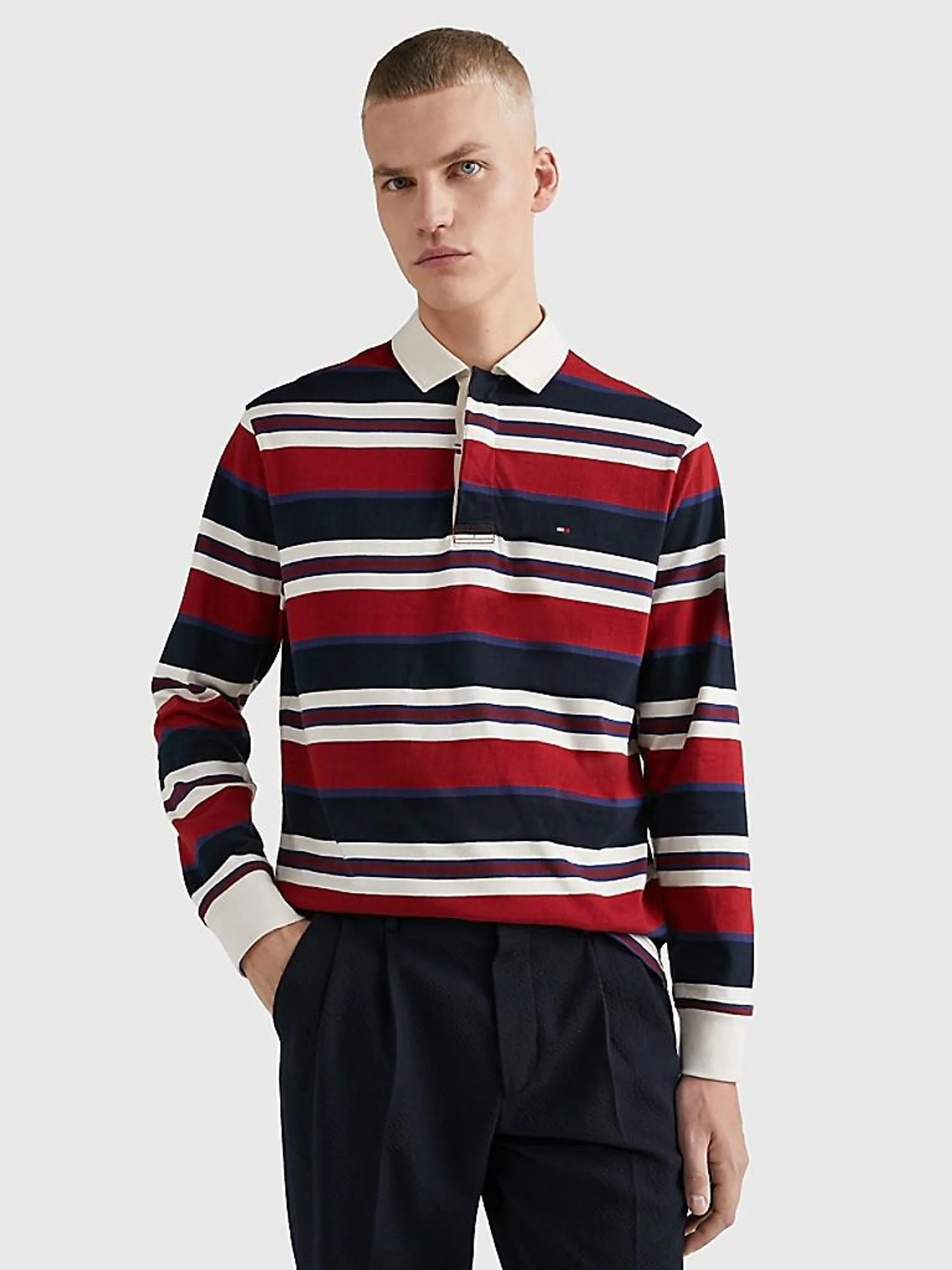 Regular Fit Stripe Rugby Polo