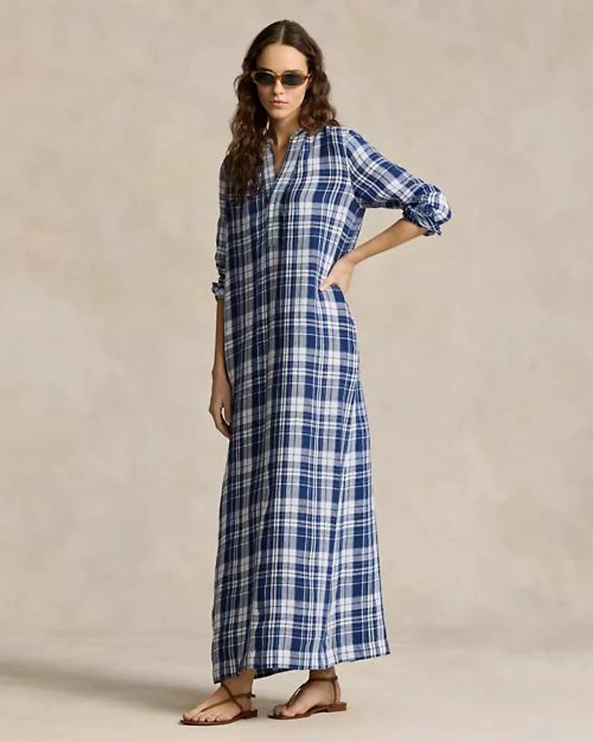 Plaid Linen Shirtdress