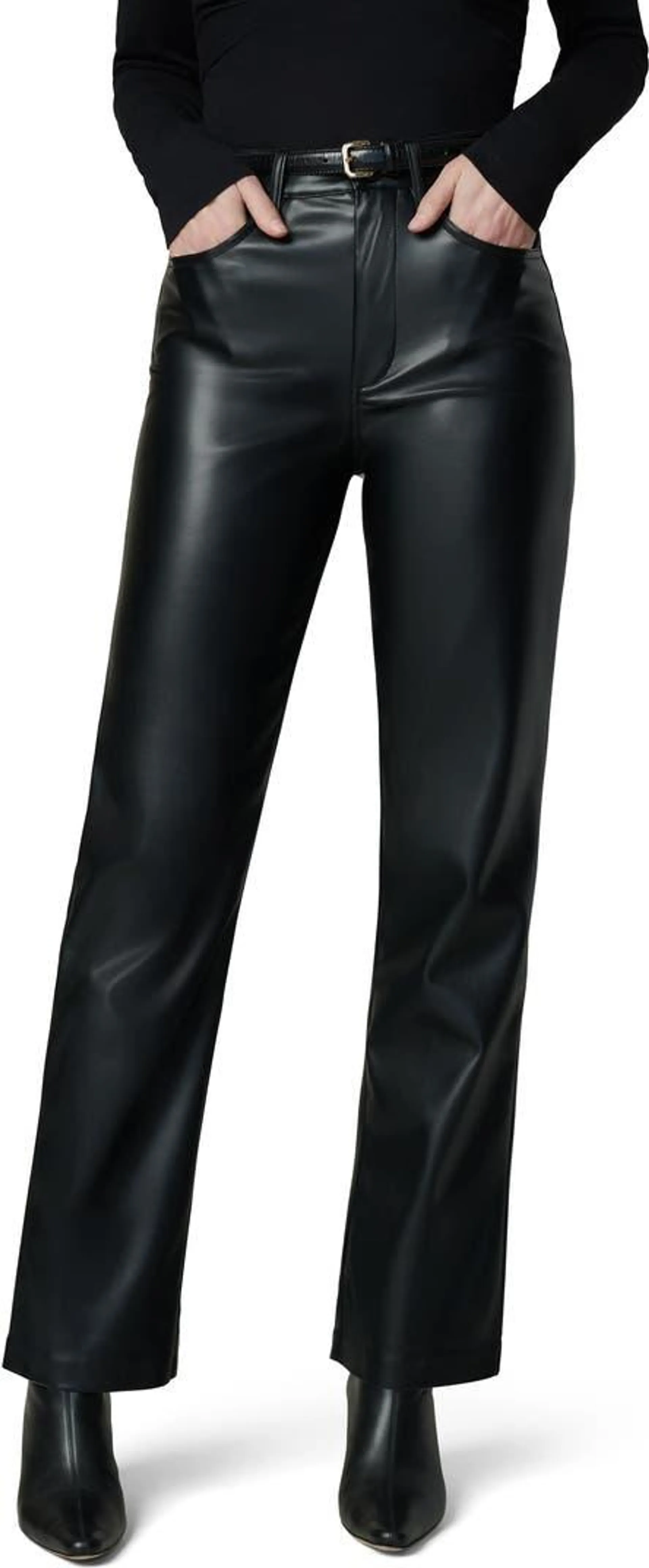 The Margot High Waist Relaxed Straight Leg Faux Leather Jeans