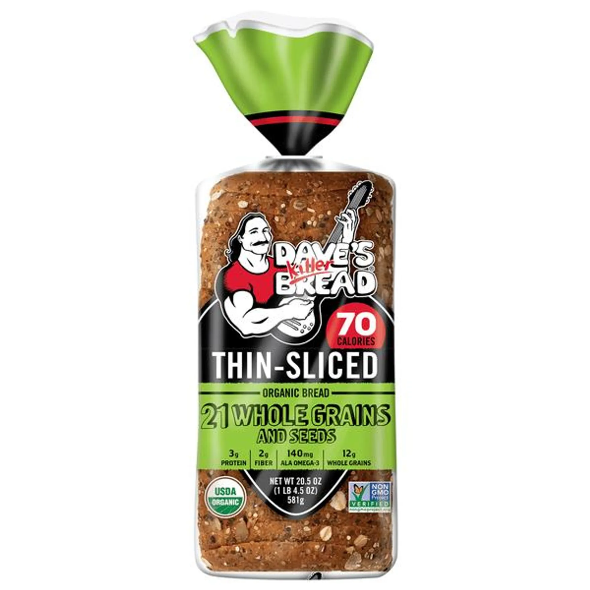 Dave's Killer Bread 21 Whole Grains & Seeds Thin-Sliced, Whole Grain Organic Bread