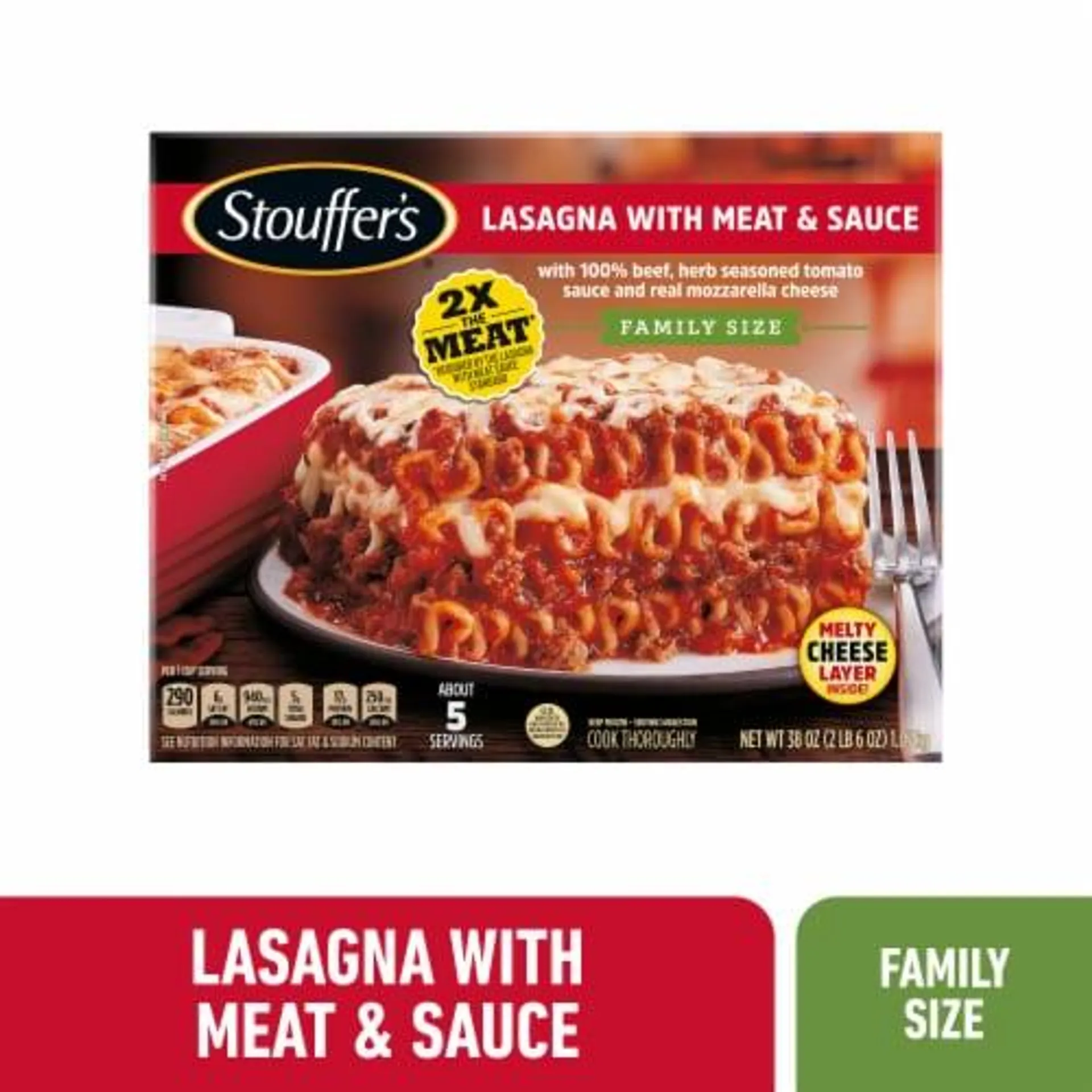 Stouffer’s Classic Lasagna with Meat and Sauce Family Size Lasagna Easy Frozen Dinners