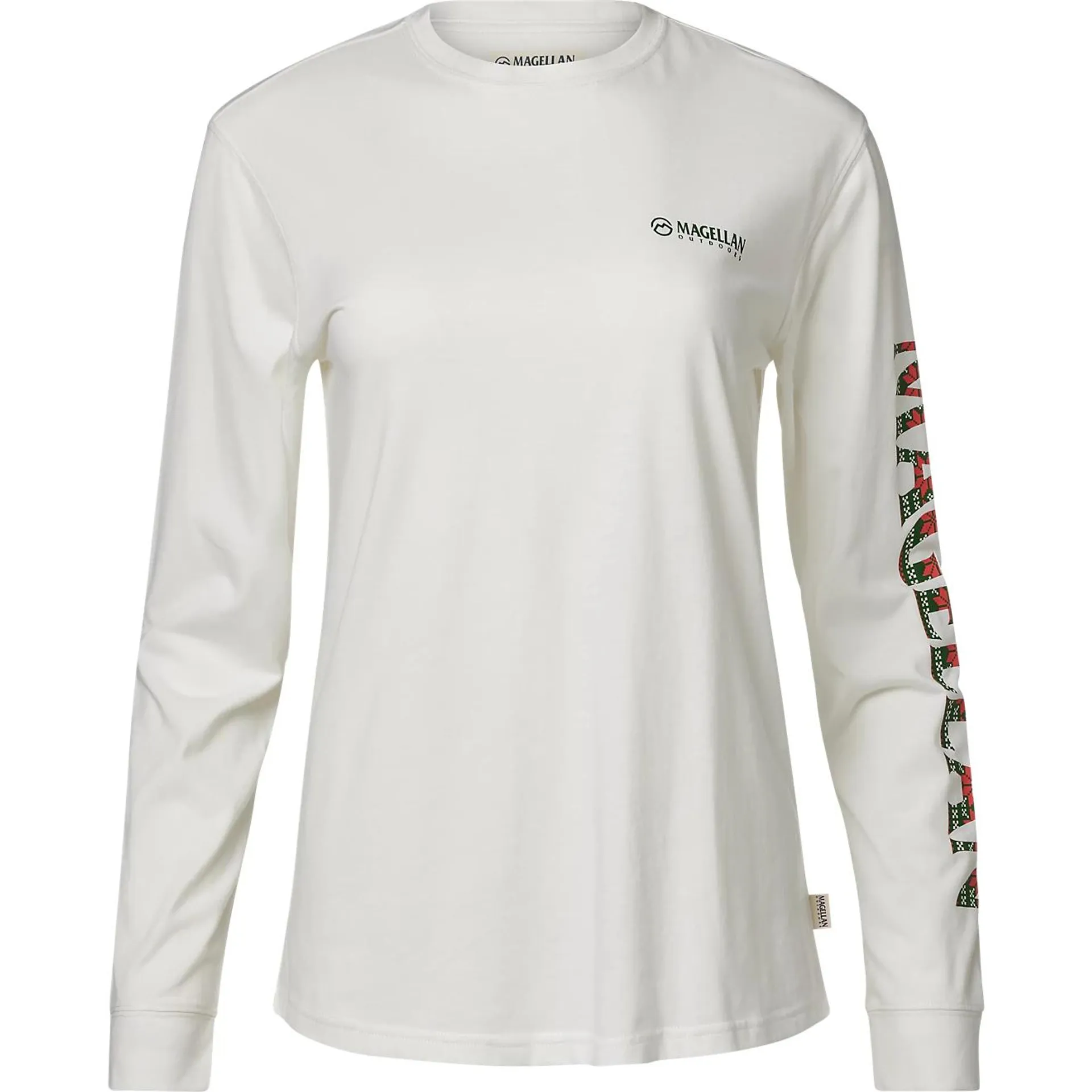 Magellan Outdoors Women’s Grotto Falls Holiday Print Long Sleeve Graphic T-shirt