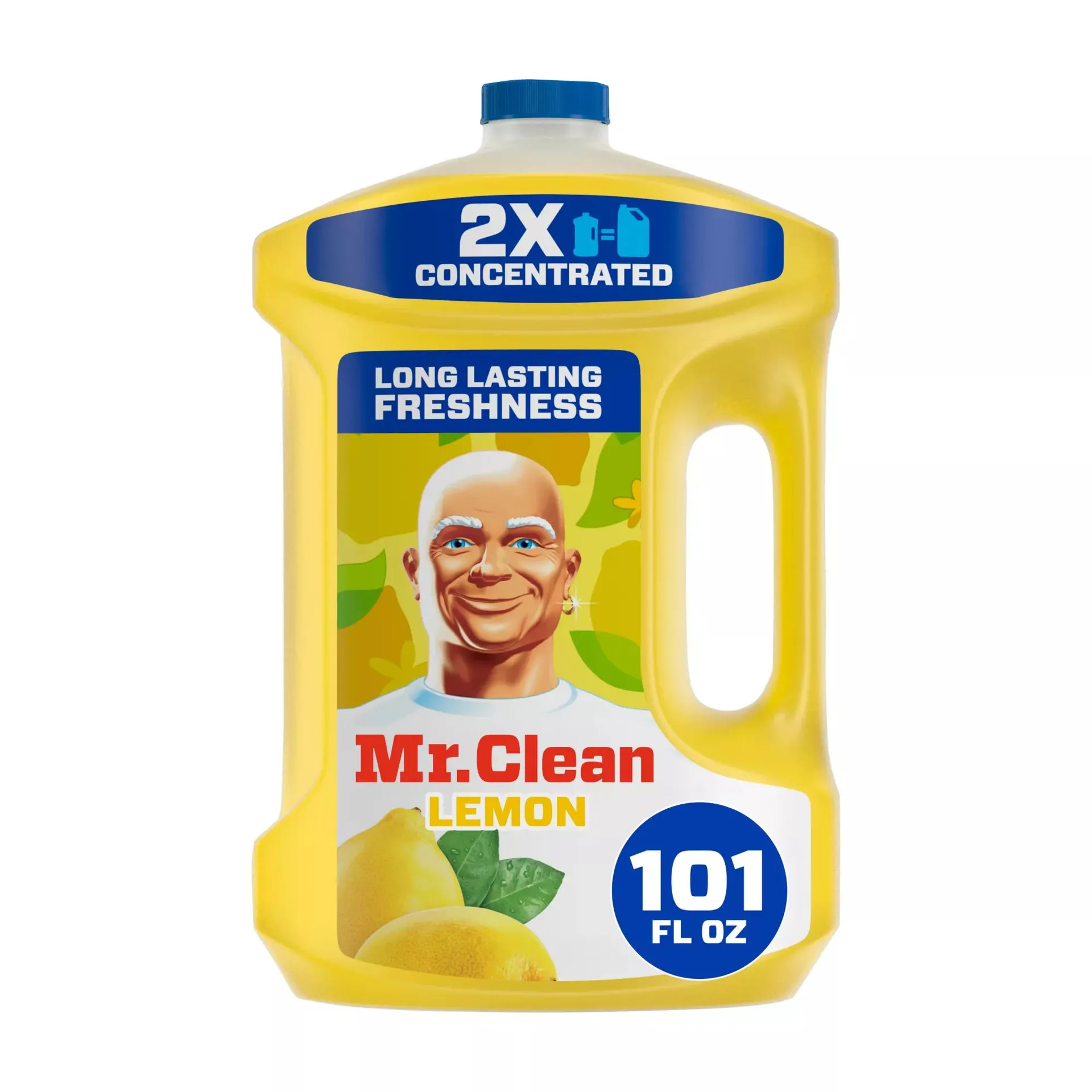 Mr. Clean 2X Concentrated Multi Surface Cleaner with Lemon Scent, All Purpose Cleaner, 101 fl oz