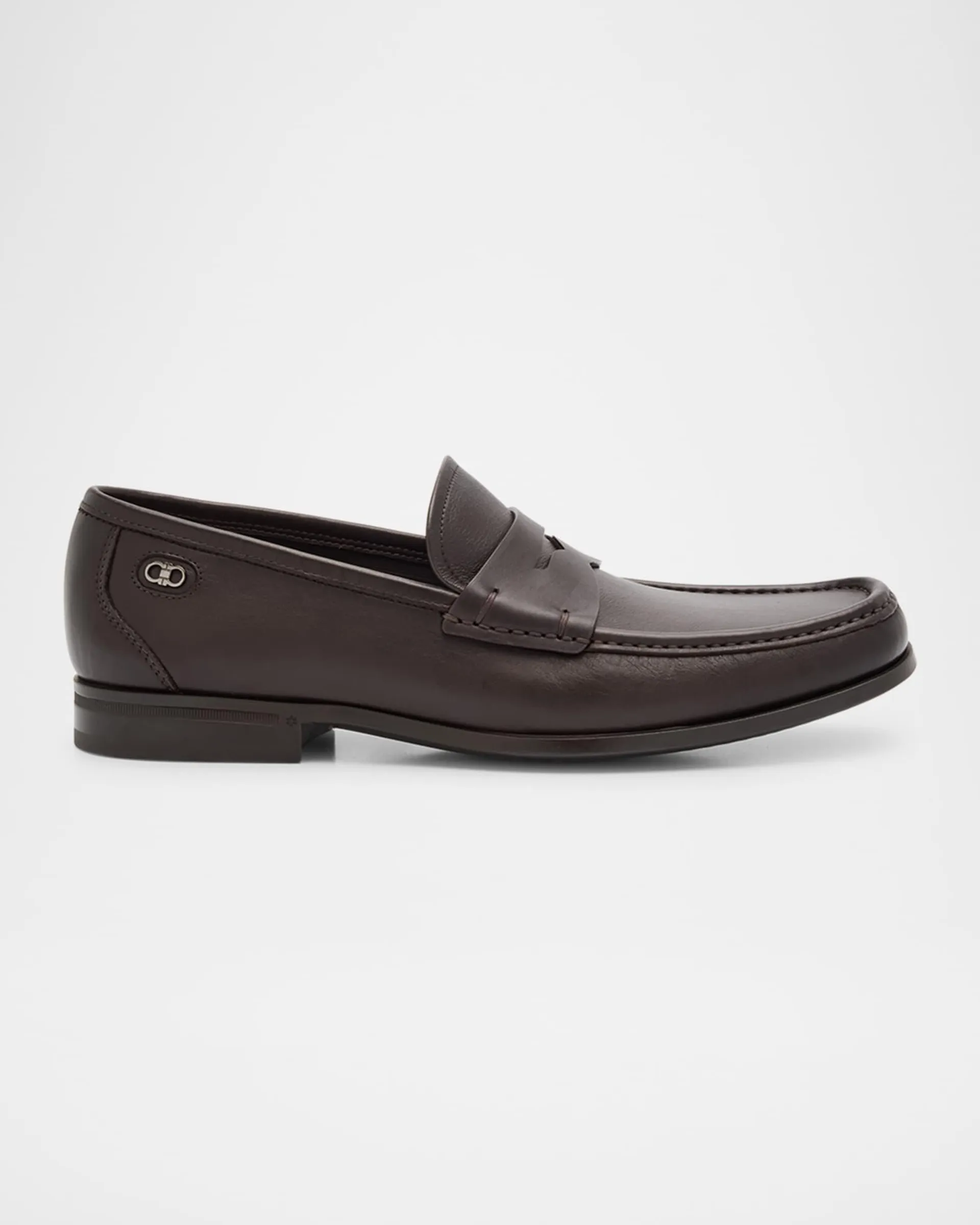 Men's Athen Leather Moc-Toe Penny Loafers