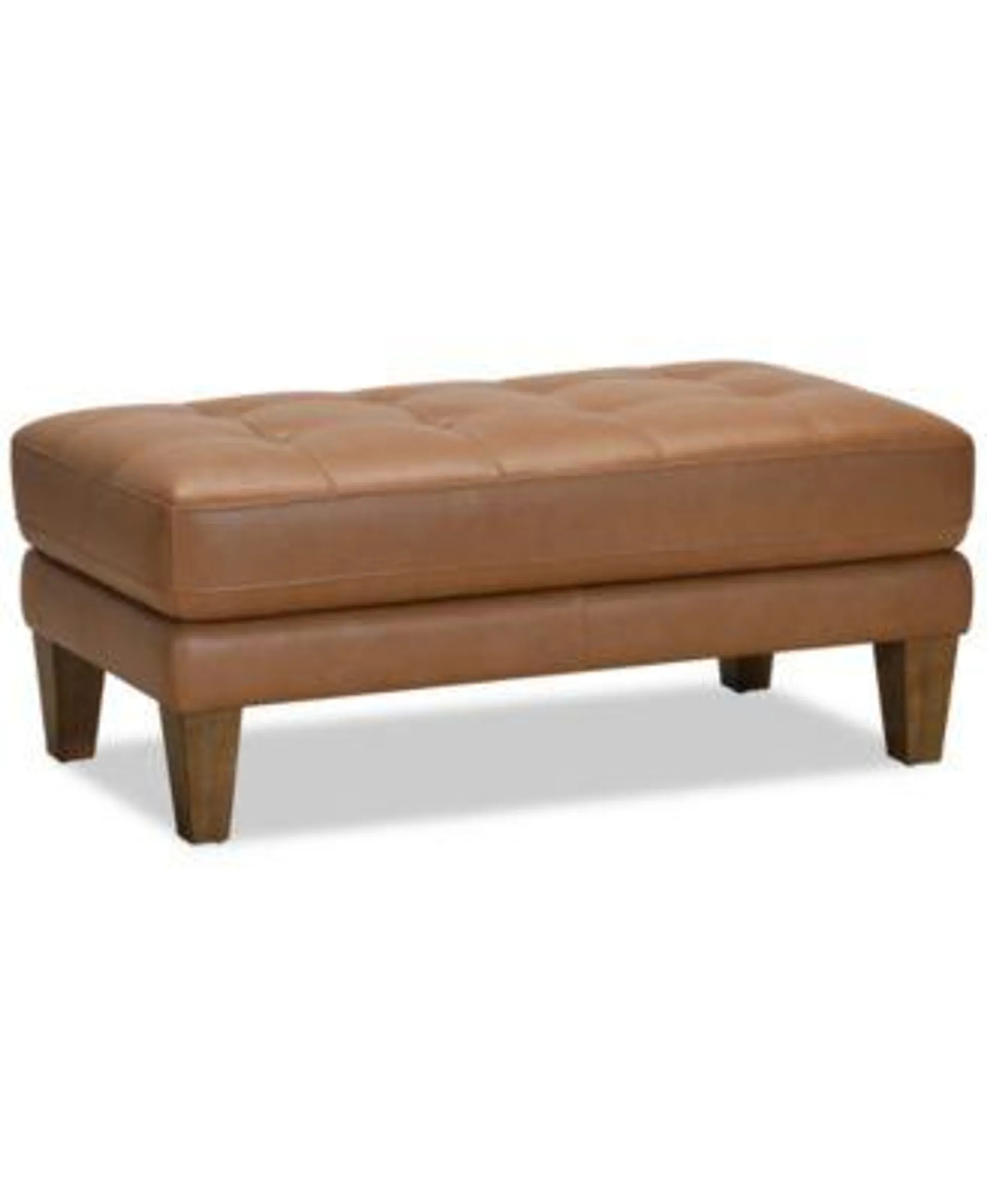 Niebee 47" Leather Cocktail Ottoman, Created for Macy's