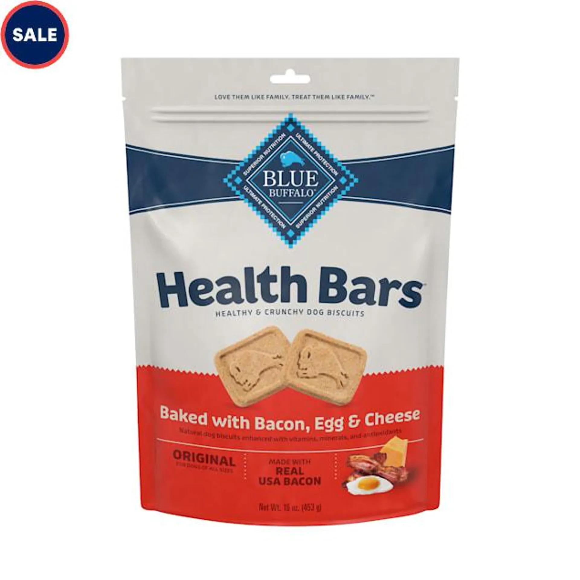 Blue Buffalo Blue Health Bars With Bacon, Egg & Cheese Dog Treats, 16 oz.