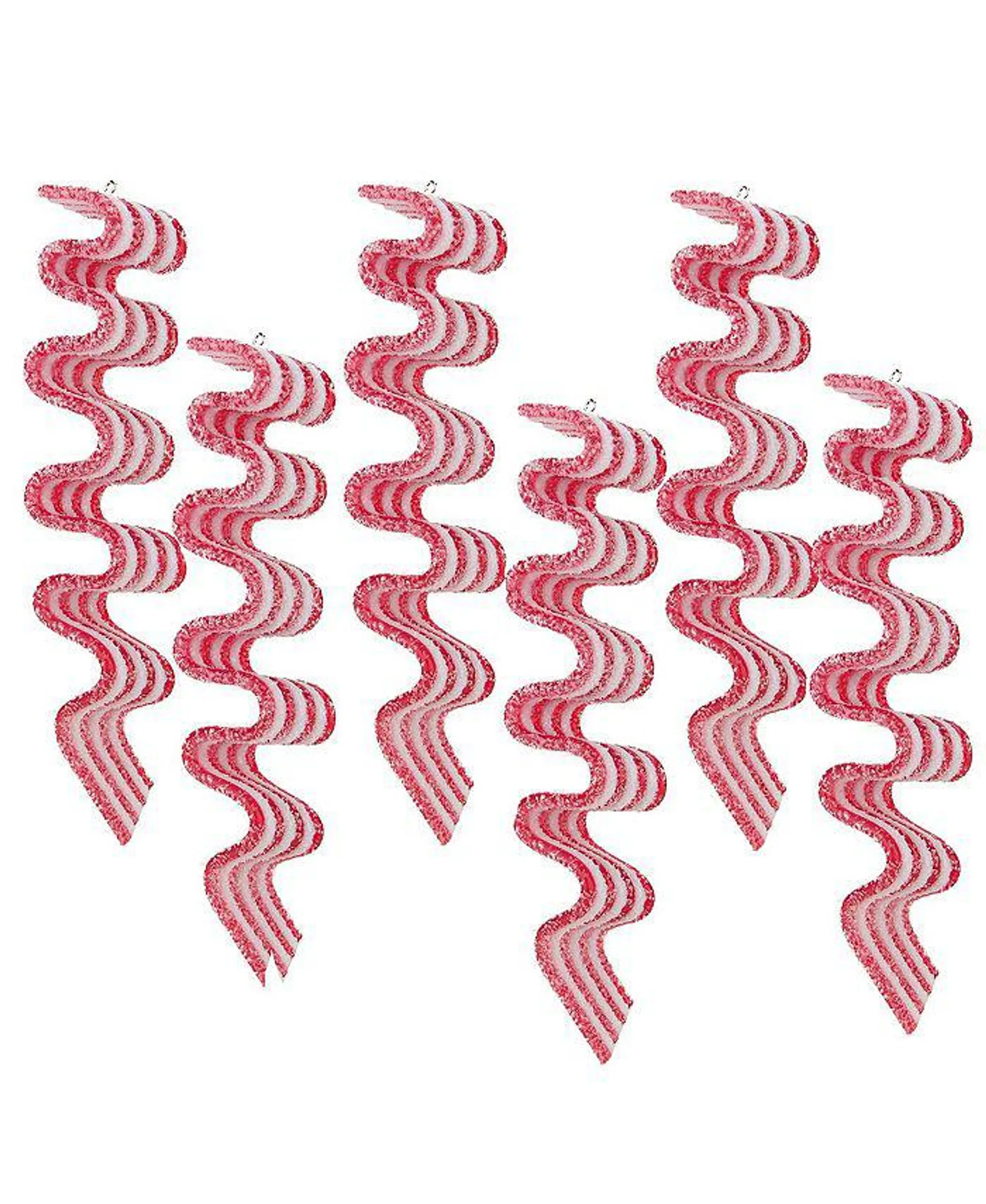 6 Count Ribbon Candy Christmas Ornaments Set, 5.75"