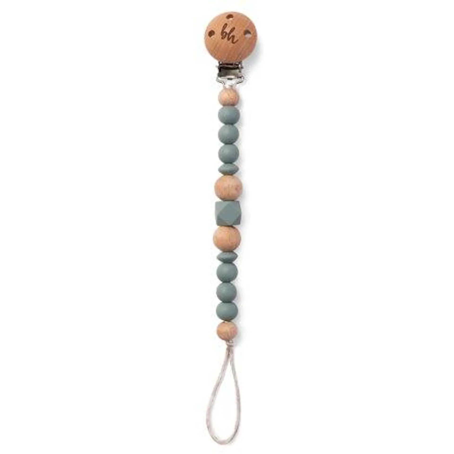 BooginHead PaciGrip Wood and Food-Grade Silicone Beaded Pacifier Clip