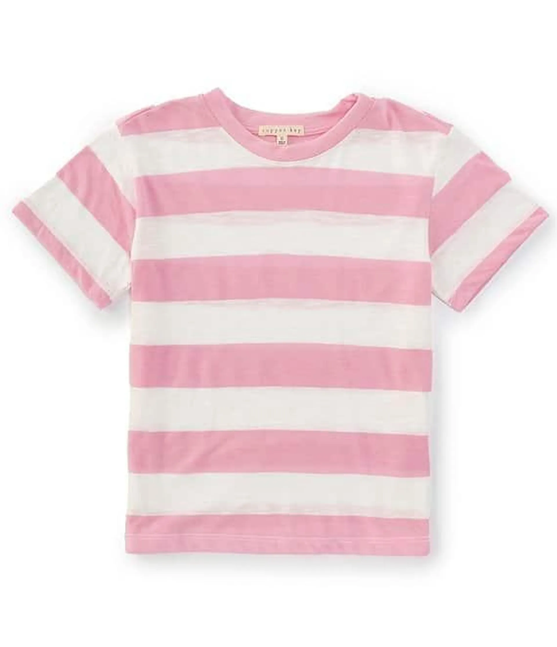 Big Girls 7-16 Short Sleeve Big Stripe Relaxed Boxy T-Shirt