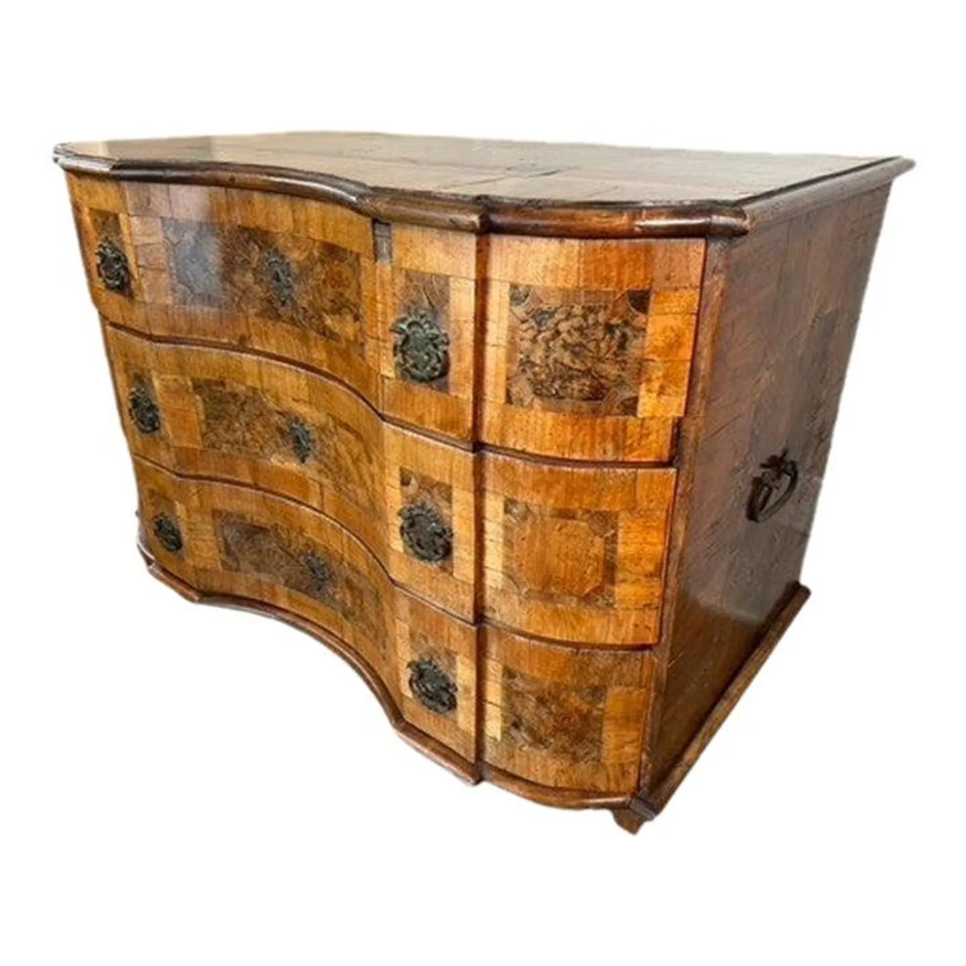 18th Century German Chest/ Commode With Contrasting Marquetry