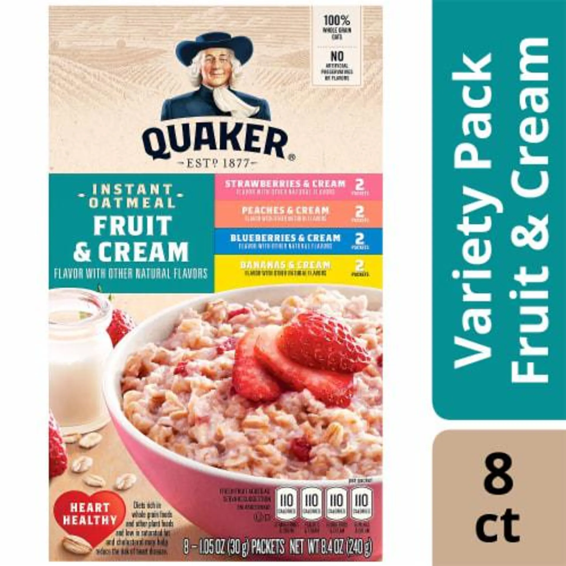 Quaker Fruit and Cream Instant Oatmeal Breakfast Variety Pack