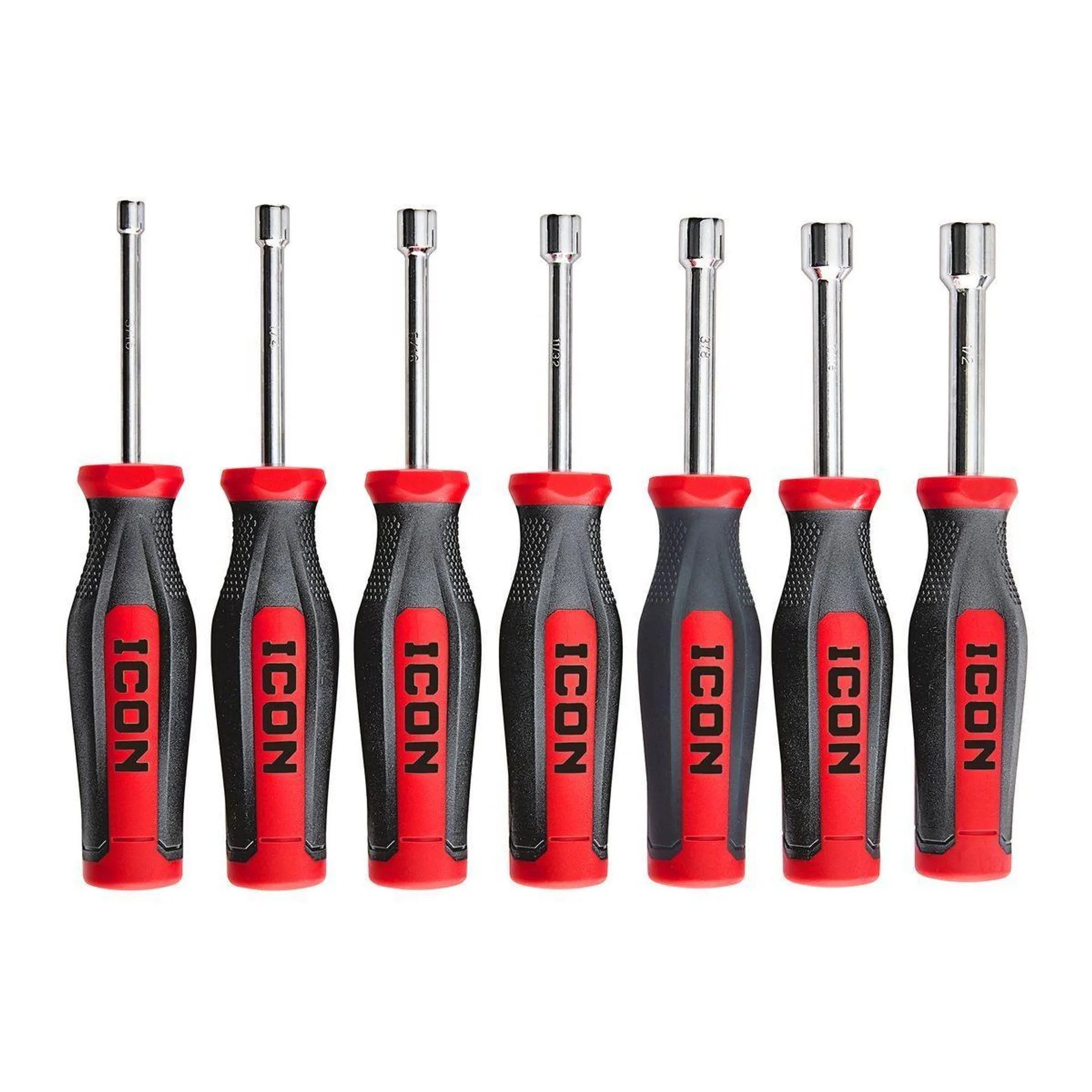 ICON Professional Hollow Shaft SAE Nut Drivers, 7 Piece