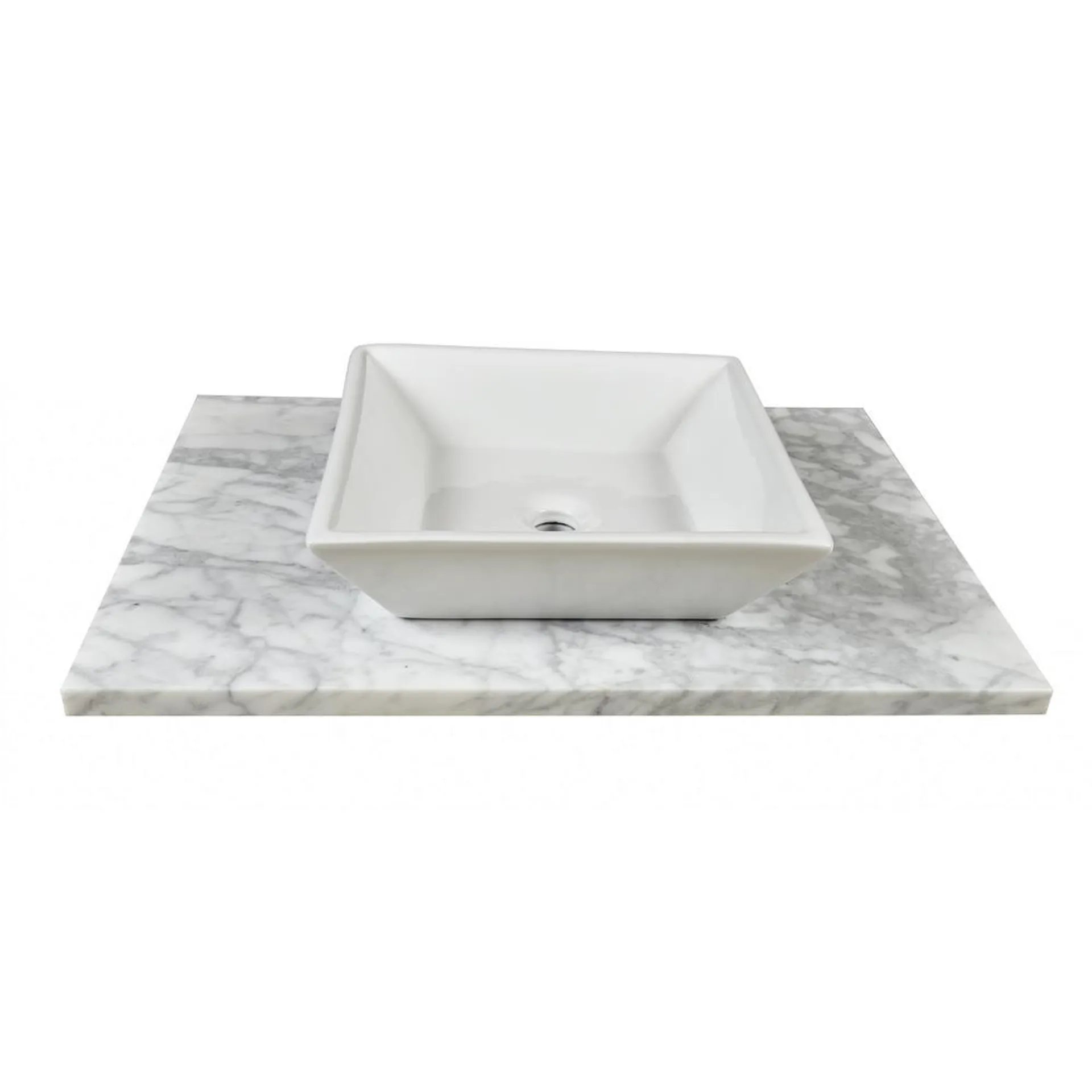 Tuscany® 31"W x 22"D Carrara Marble Vanity Top with Vessel Cutout